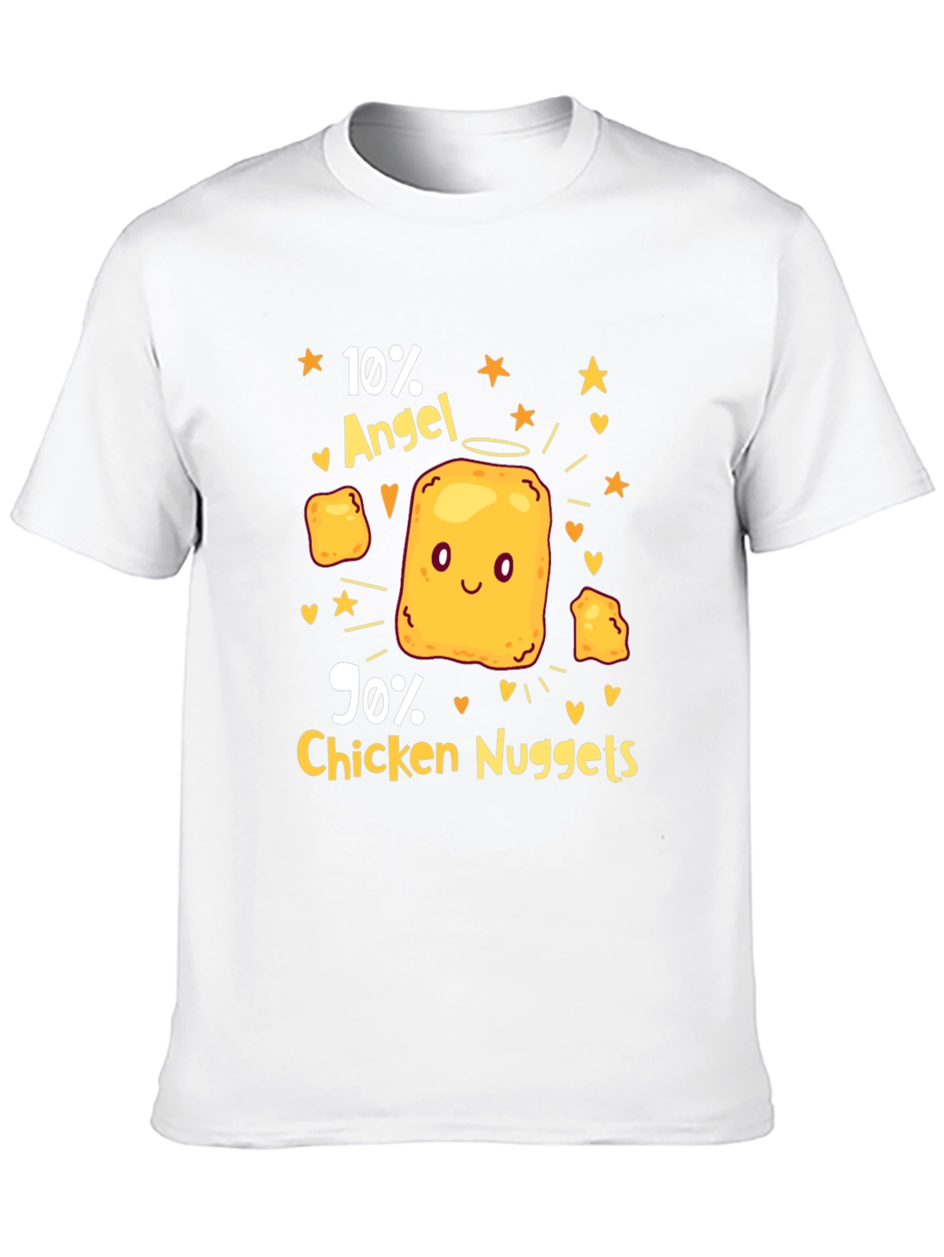 Black Funny 10% Angel 90% Chicken Nuggets Black T-Shirt view 10