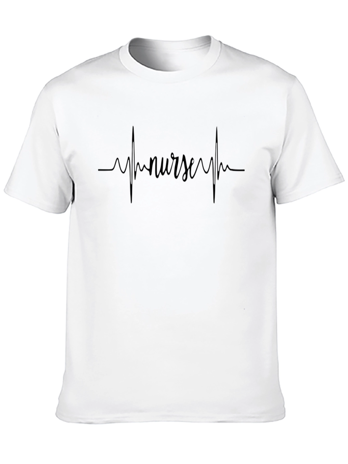 Black Nurse Heartbeat T-Shirt - Black view 10