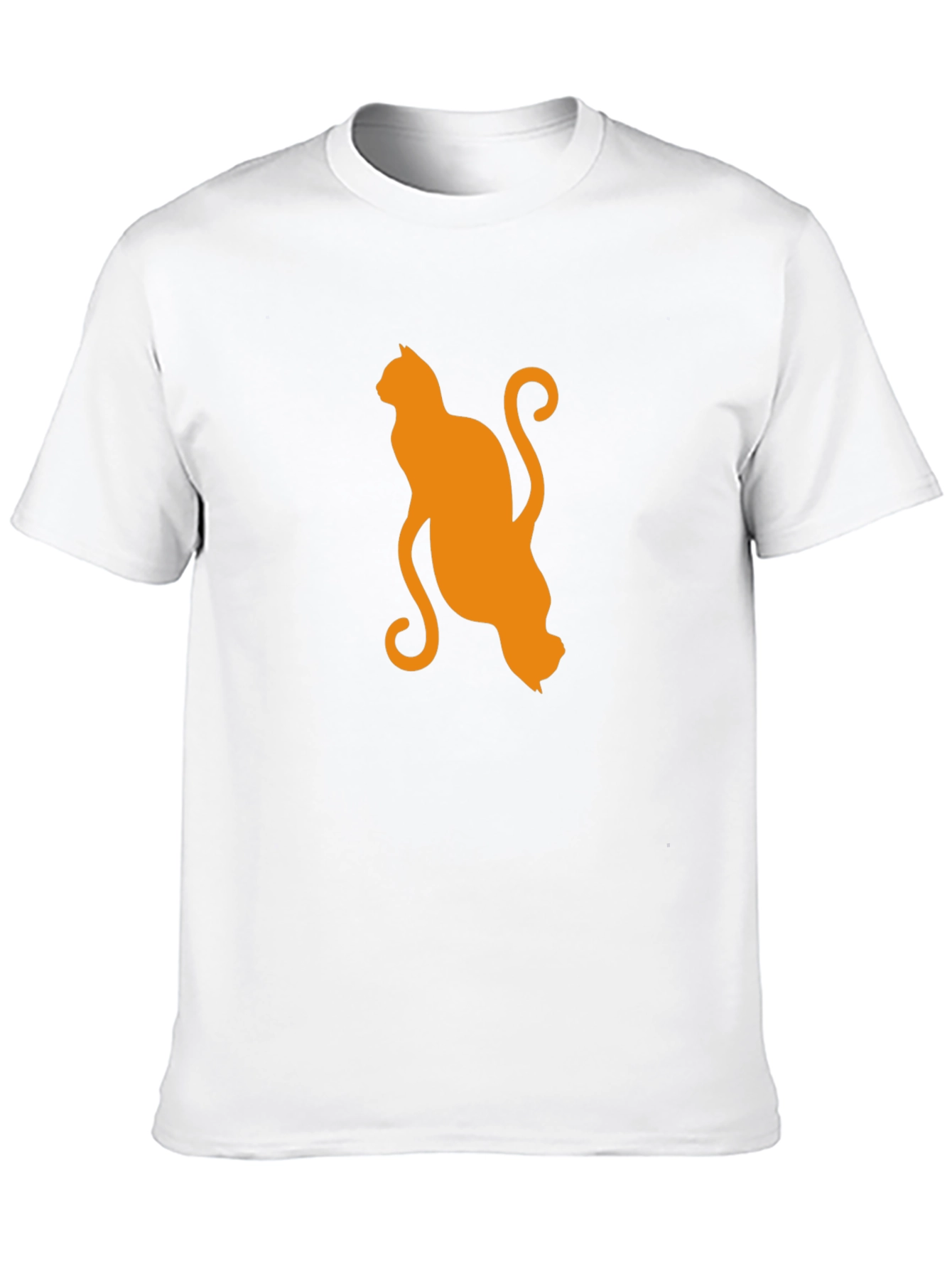 Black Orange Cat Silhouette Black T-Shirt view 10