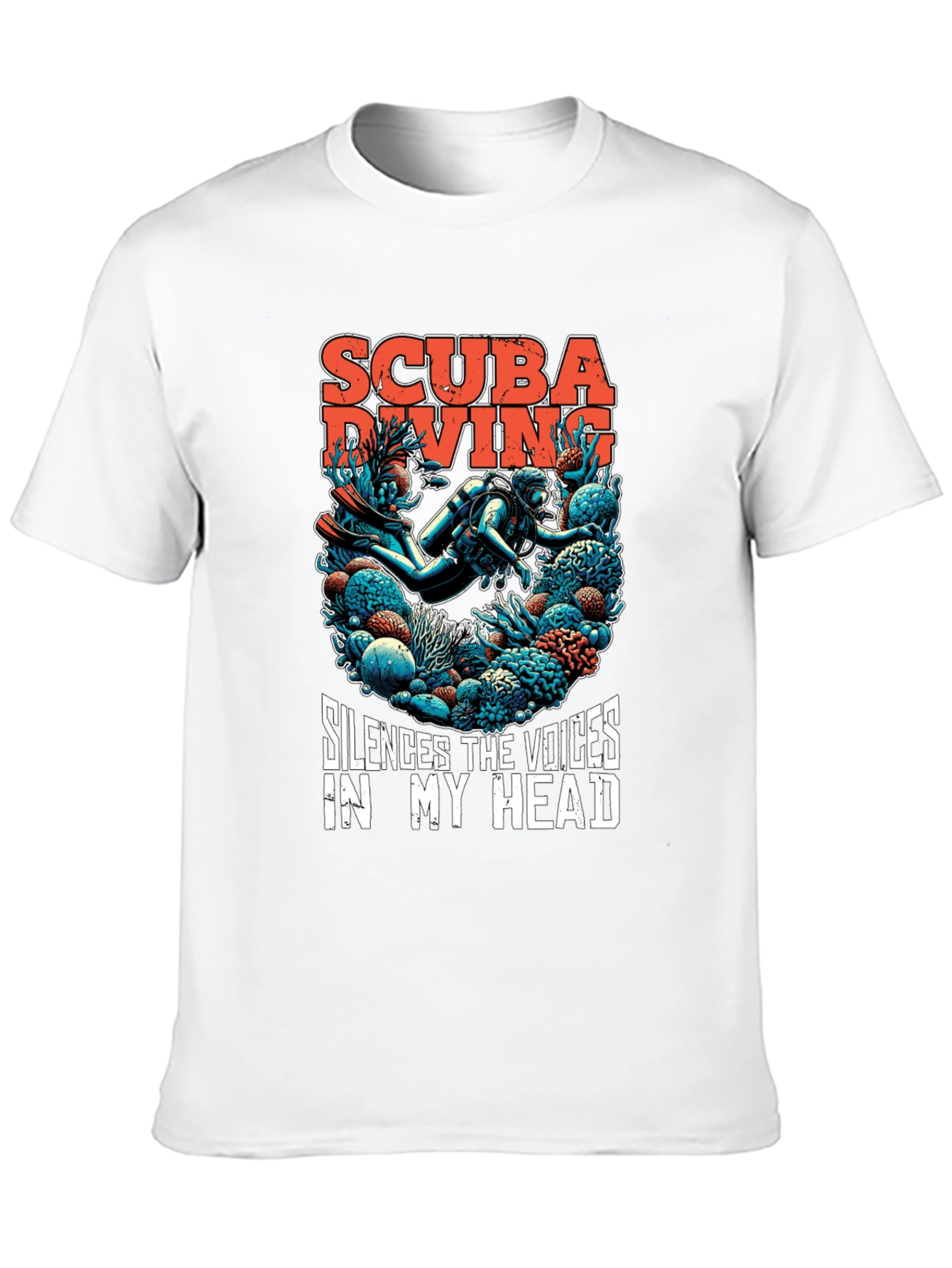 Black Scuba Diving T-Shirt - Silences the Voices Graphic Tee view 10