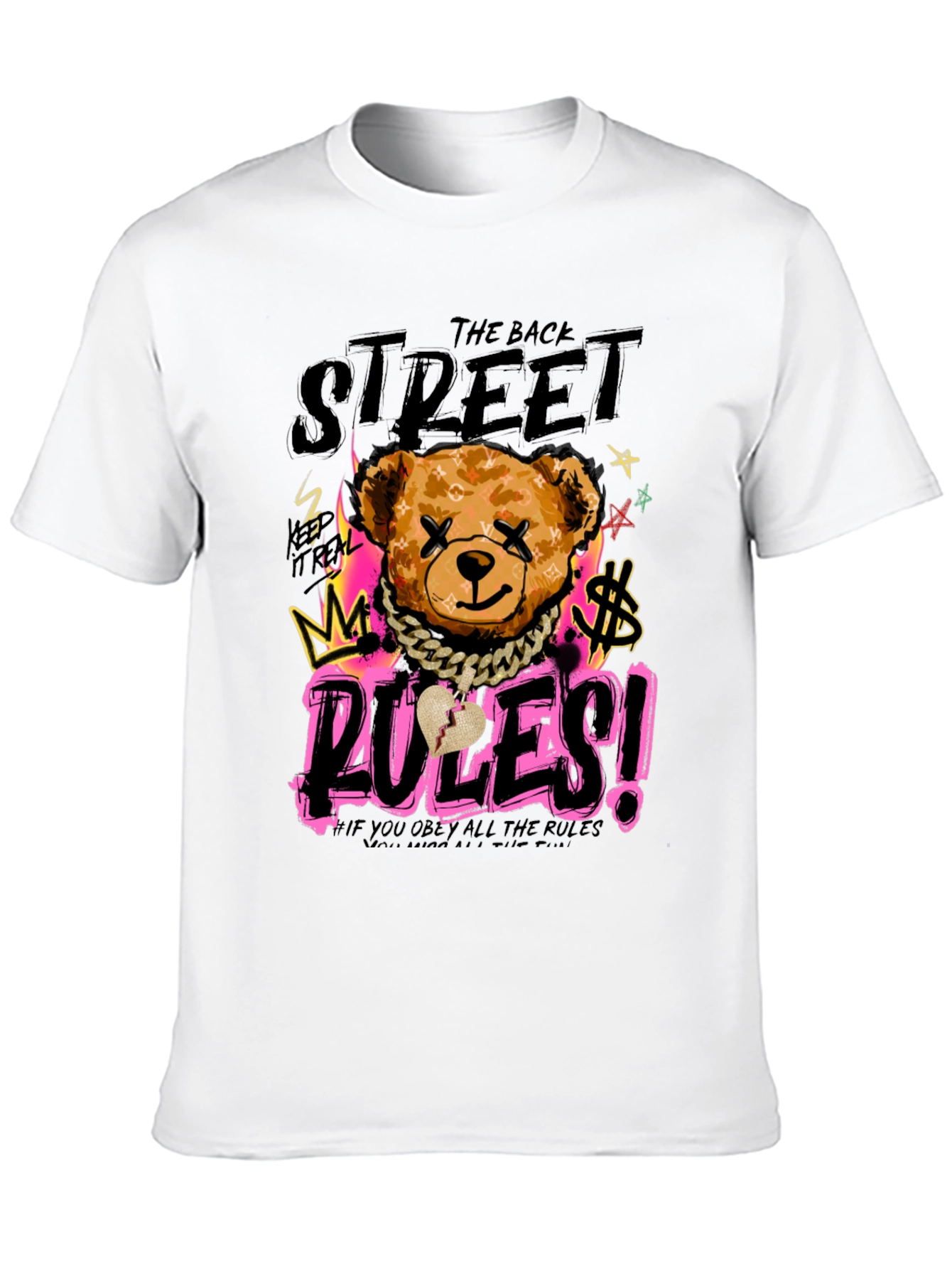 Black Street Rules Graphic Print Crew Neck T-Shirt view 10