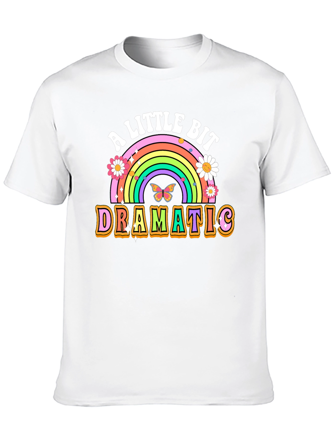 A Little Bit Dramatic T-Shirt, Rainbow Graphic Tee - 10