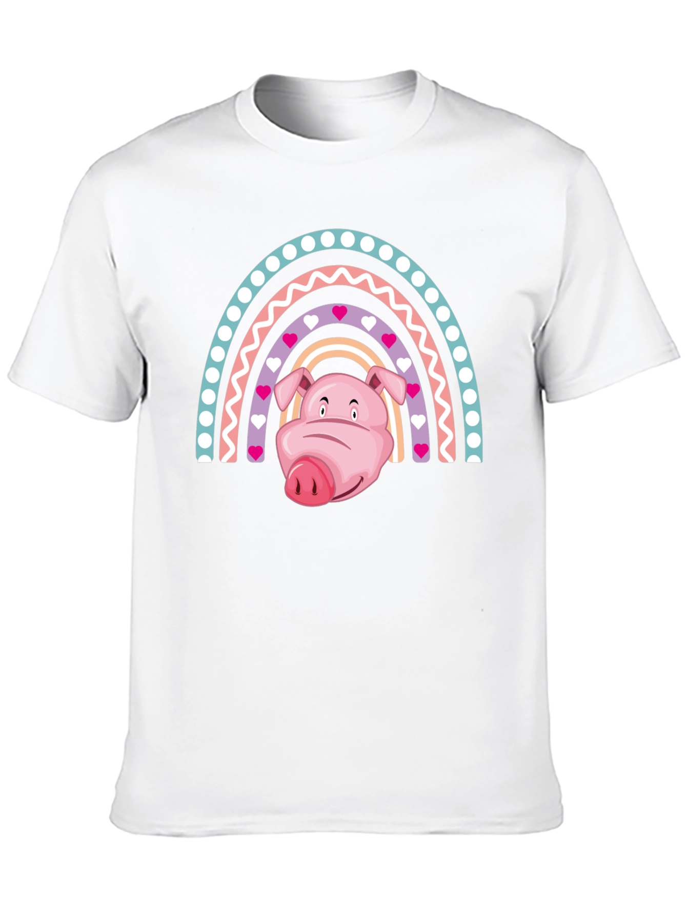 Black Rainbow Pig Graphic Tee view 10