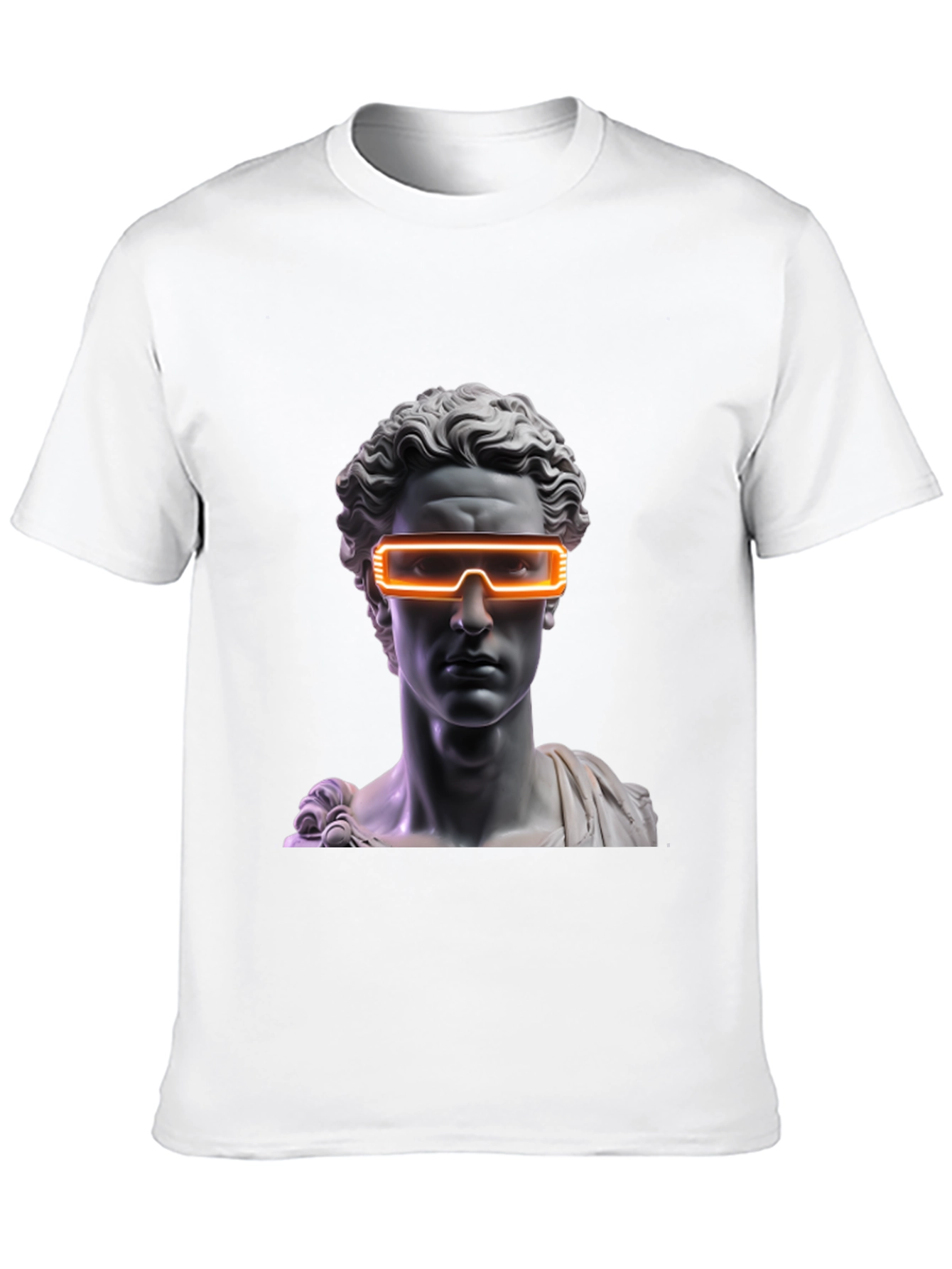 Black Neon Statue Graphic Tee - Modern Art T-Shirt view 10