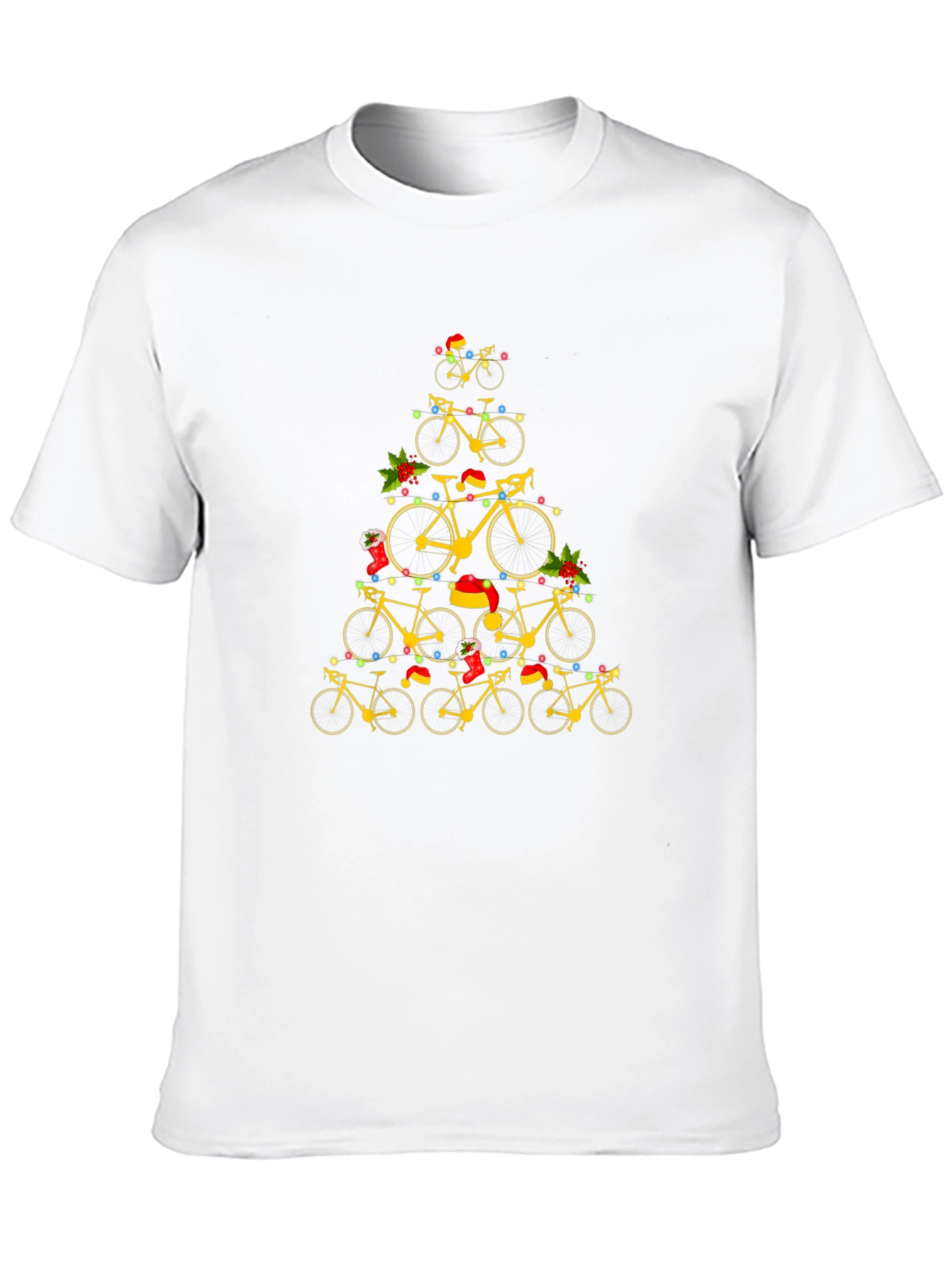 Black Bicycle Christmas Tree Graphic Tee view 10