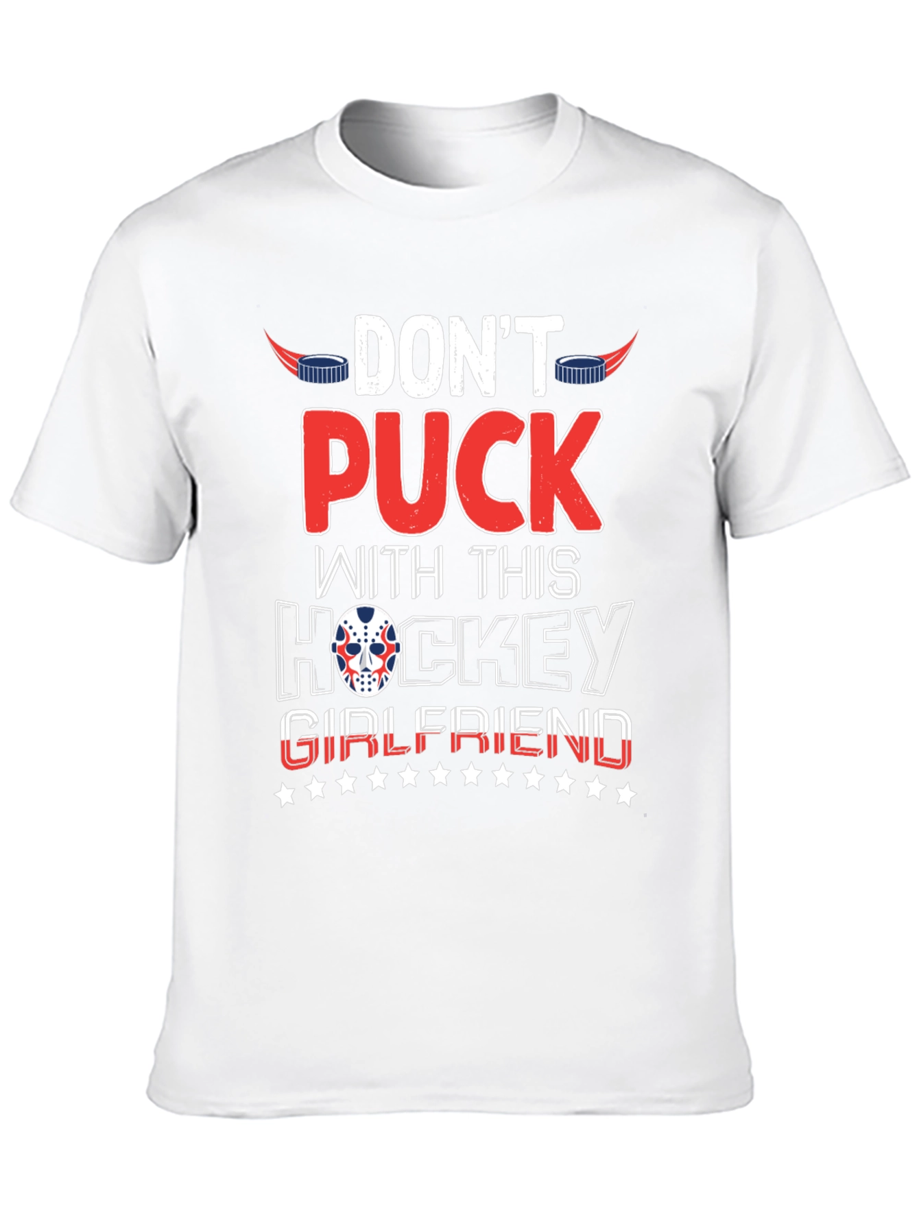 Black Don't Puck With Hockey Girlfriend Black T-Shirt view 10