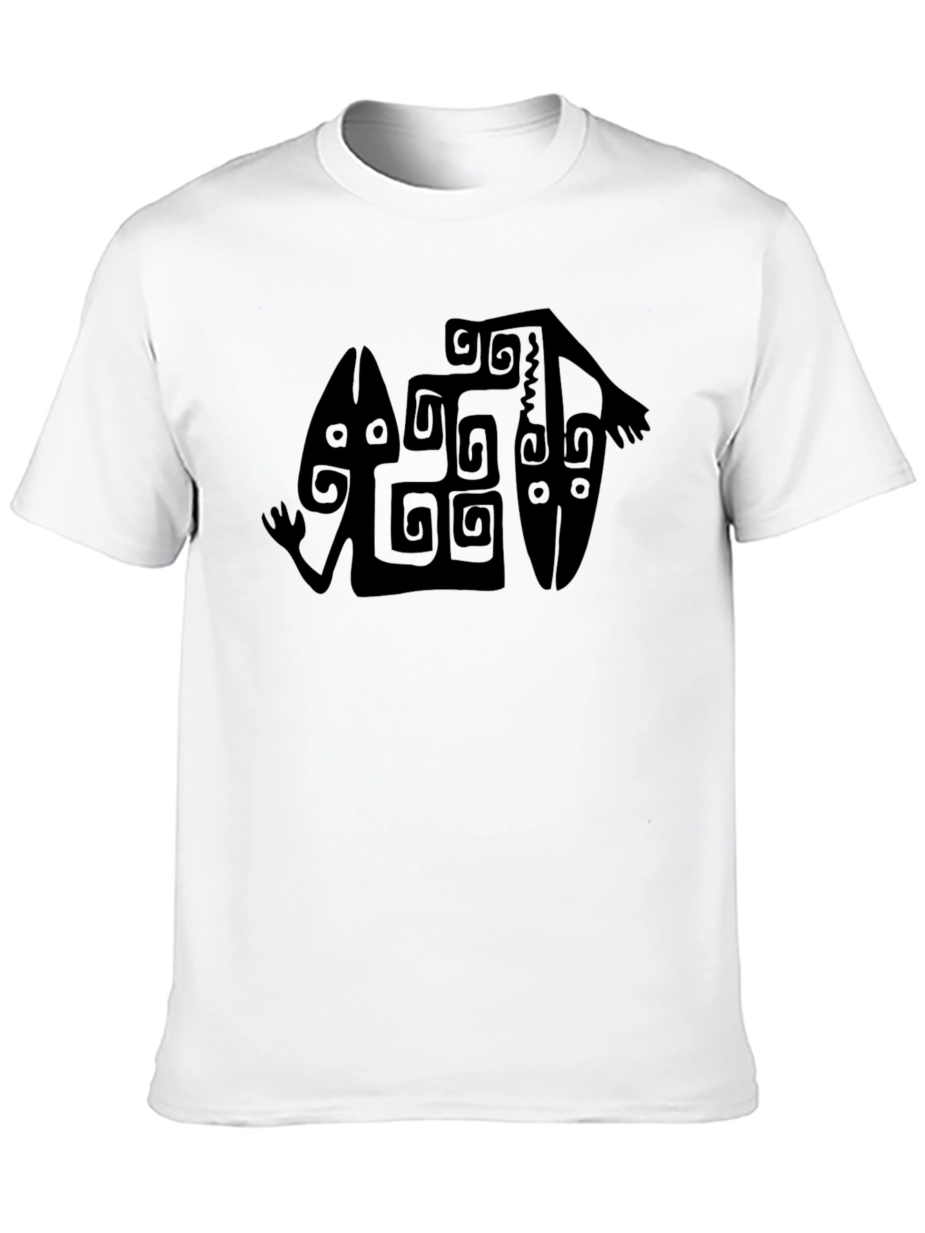 Black Tribal Art Graphic T-Shirt - Black view 10