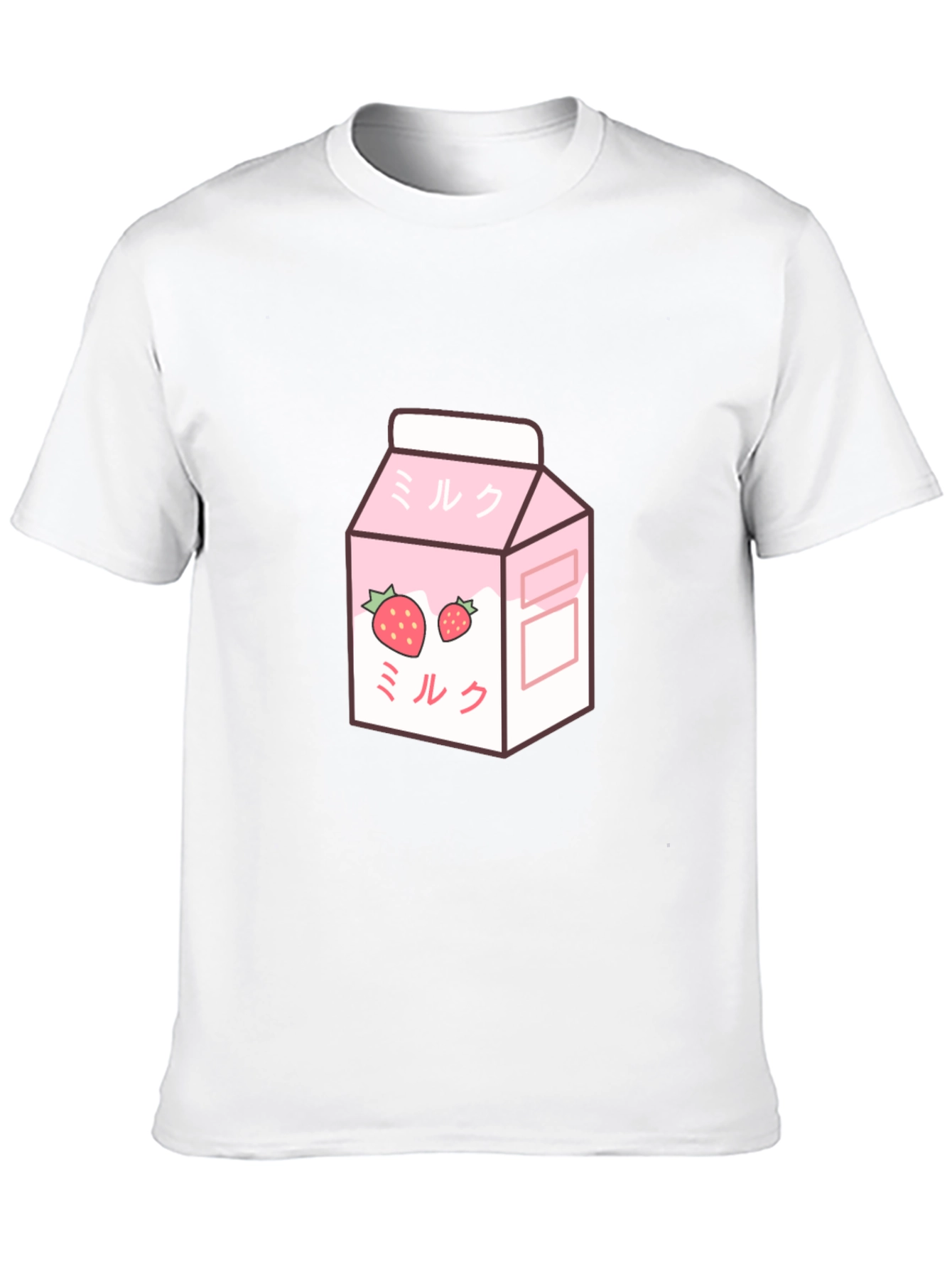 Black Strawberry Milk Cartoon Graphic T-Shirt view 10