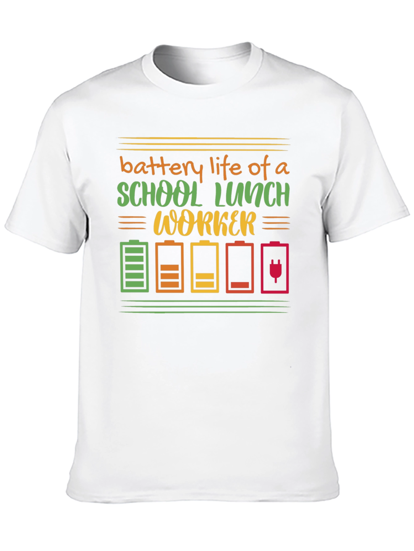 Black School Lunch Worker Battery Life Graphic Tee view 10