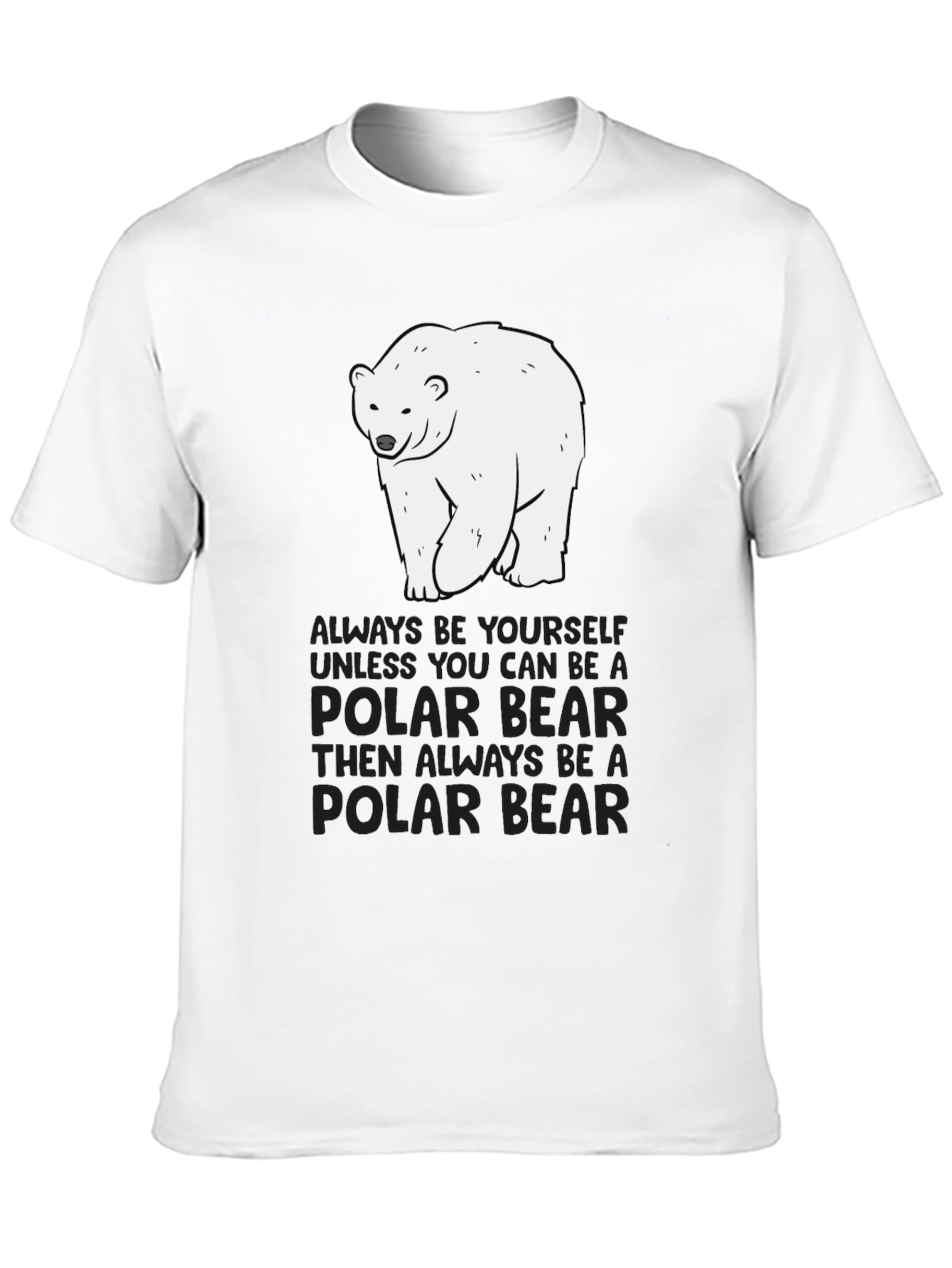 Black Polar Bear T-Shirt - Always Be Yourself Graphic Tee view 10