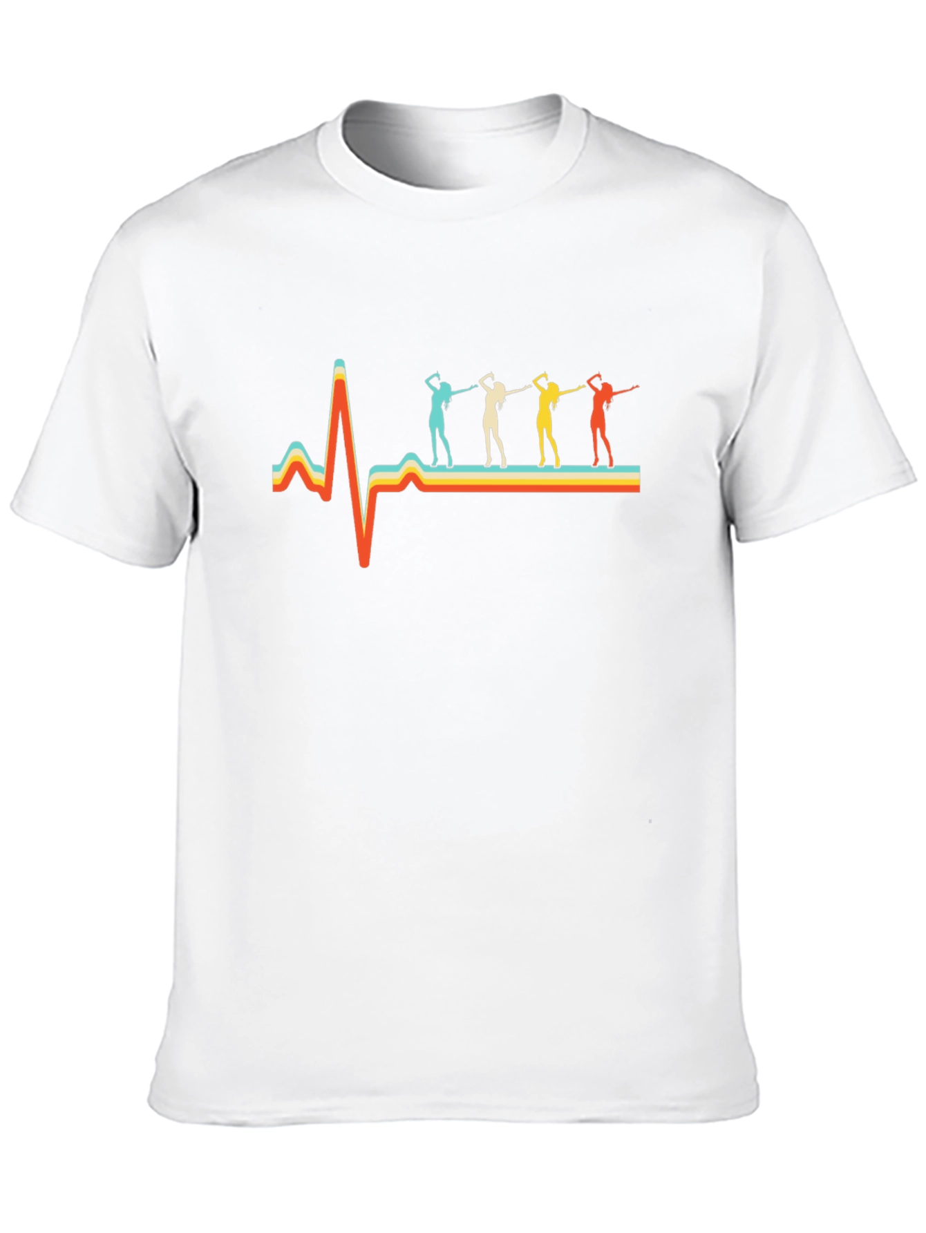 Black Retro Dance Heartbeat T-Shirt view 10
