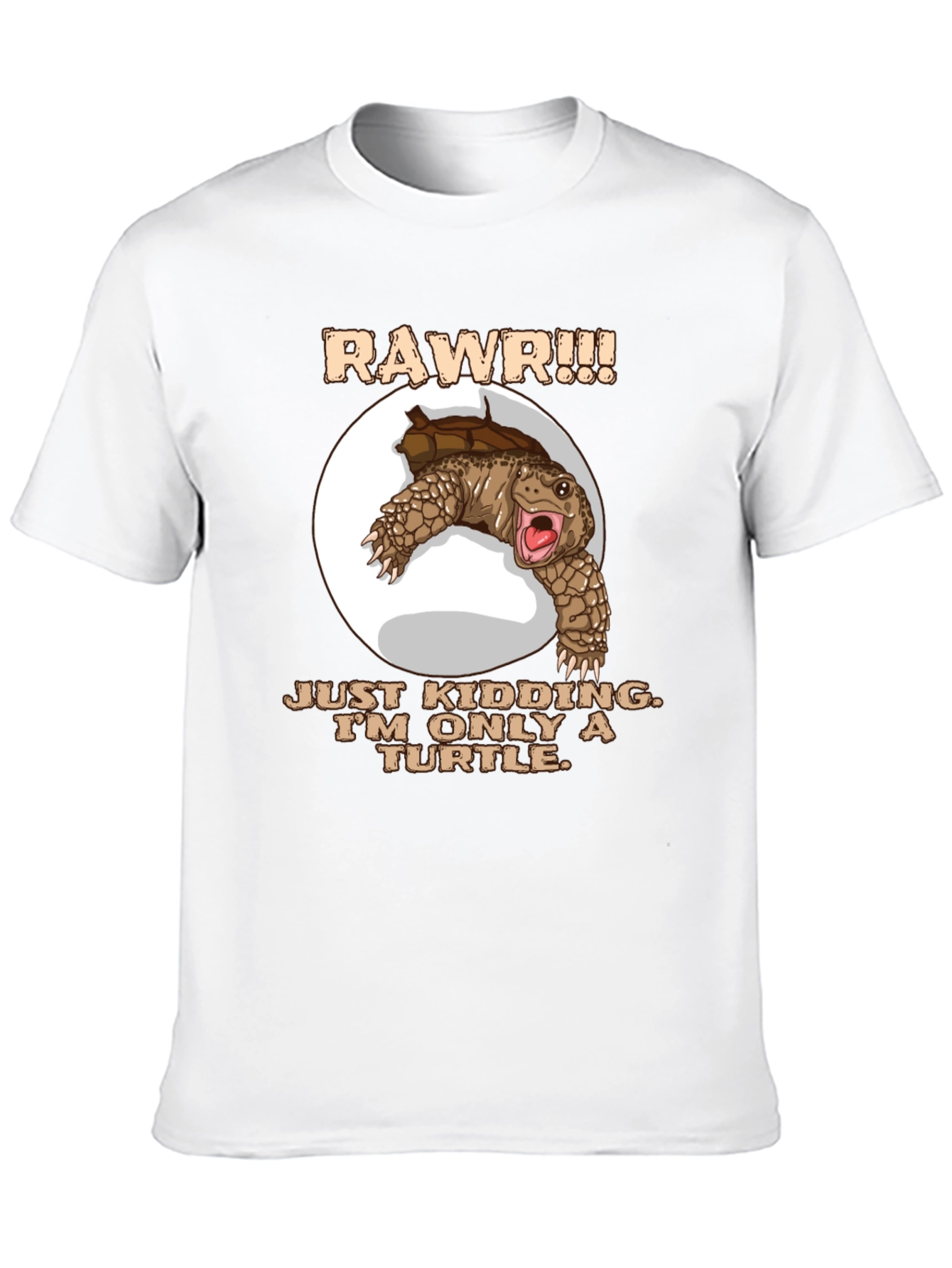 Black Funny Turtle RAWR Graphic T-Shirt view 10