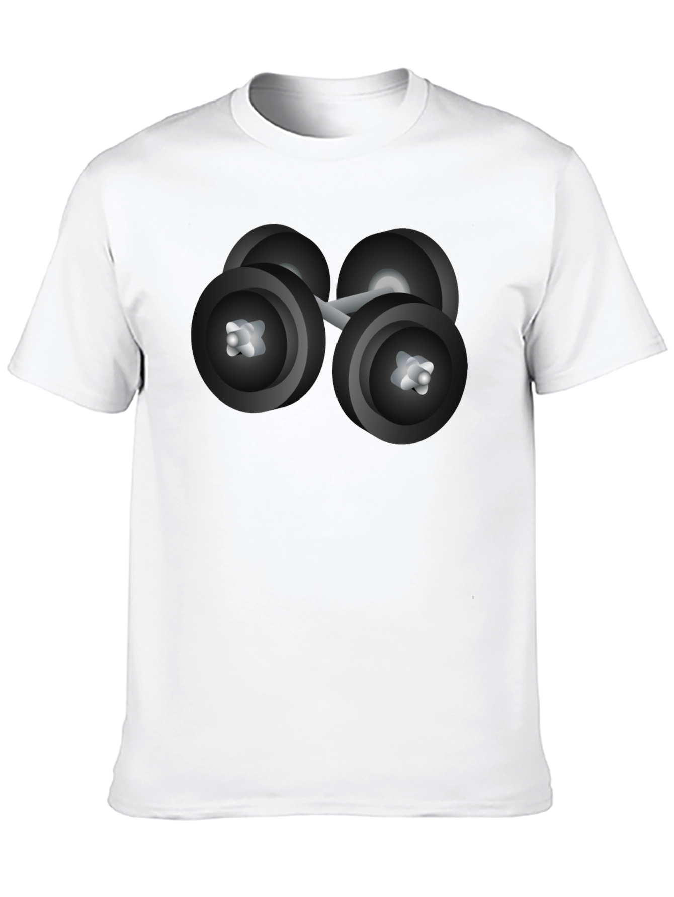 Black Dumbbell Graphic Tee - Fitness Lover's Black T-Shirt view 10