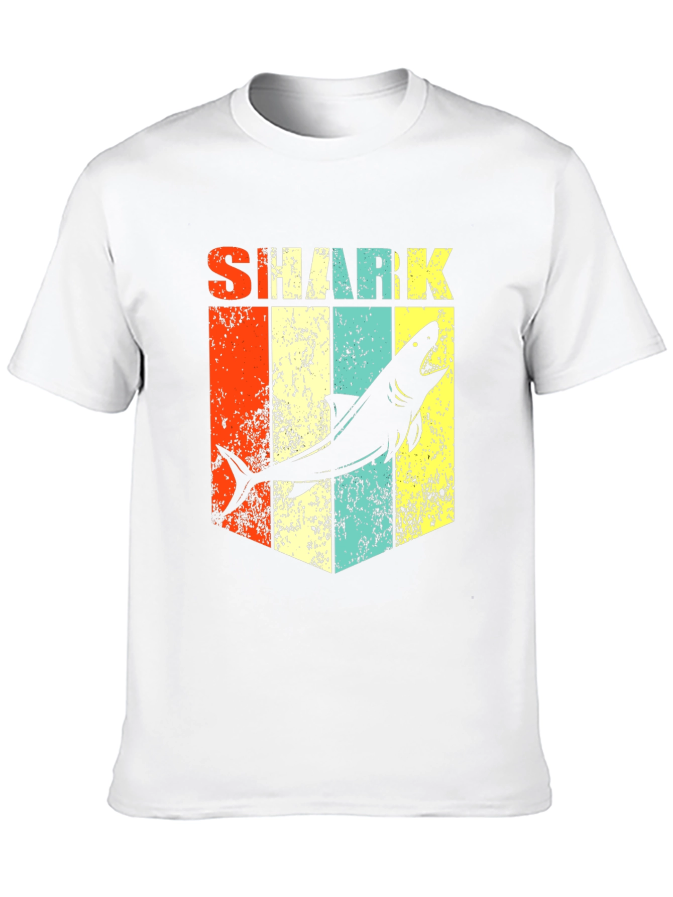 Black Retro Shark Graphic Tee - Stylish Men's Black T-Shirt view 10