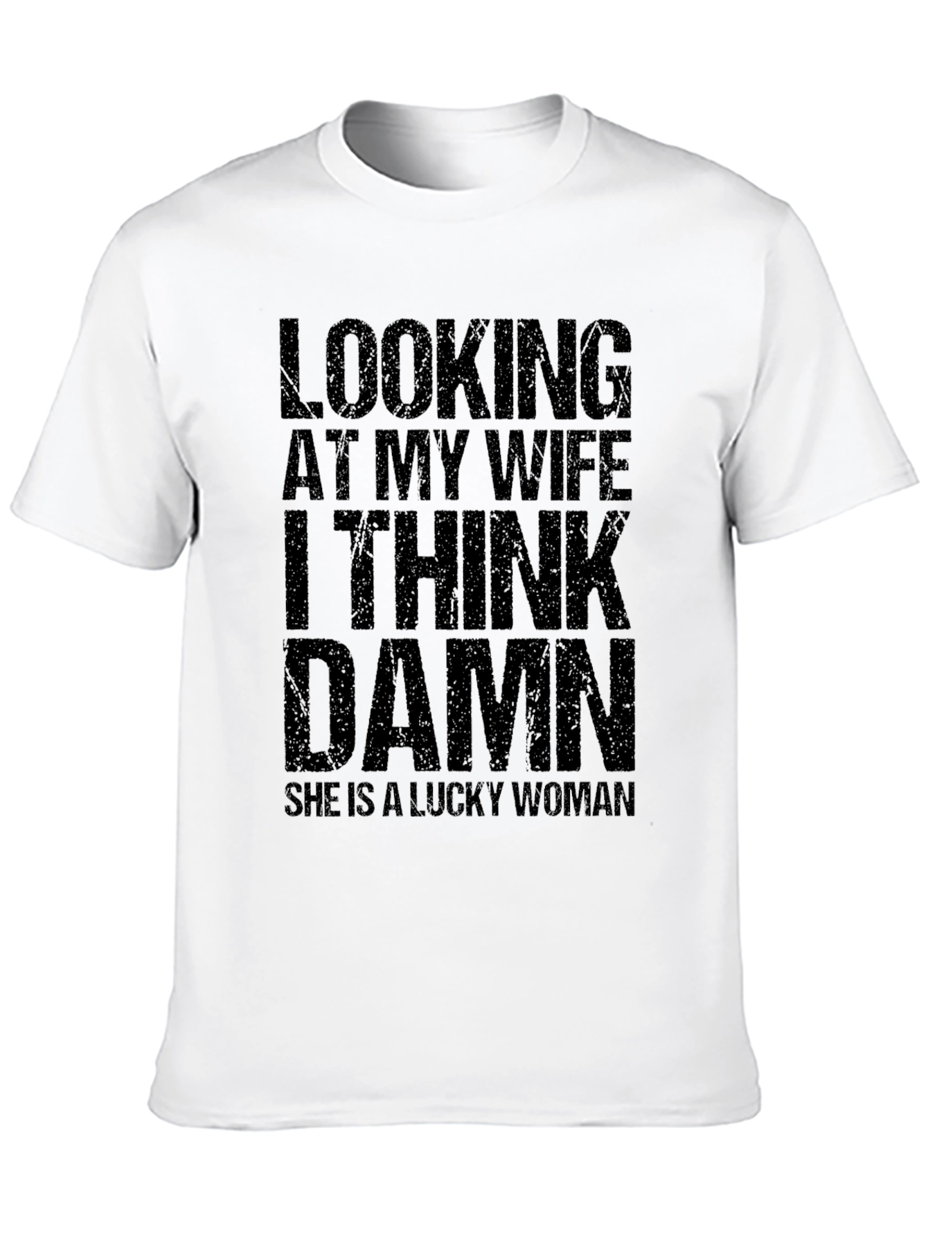 Black Funny "Looking At My Wife" Graphic T-Shirt view 10