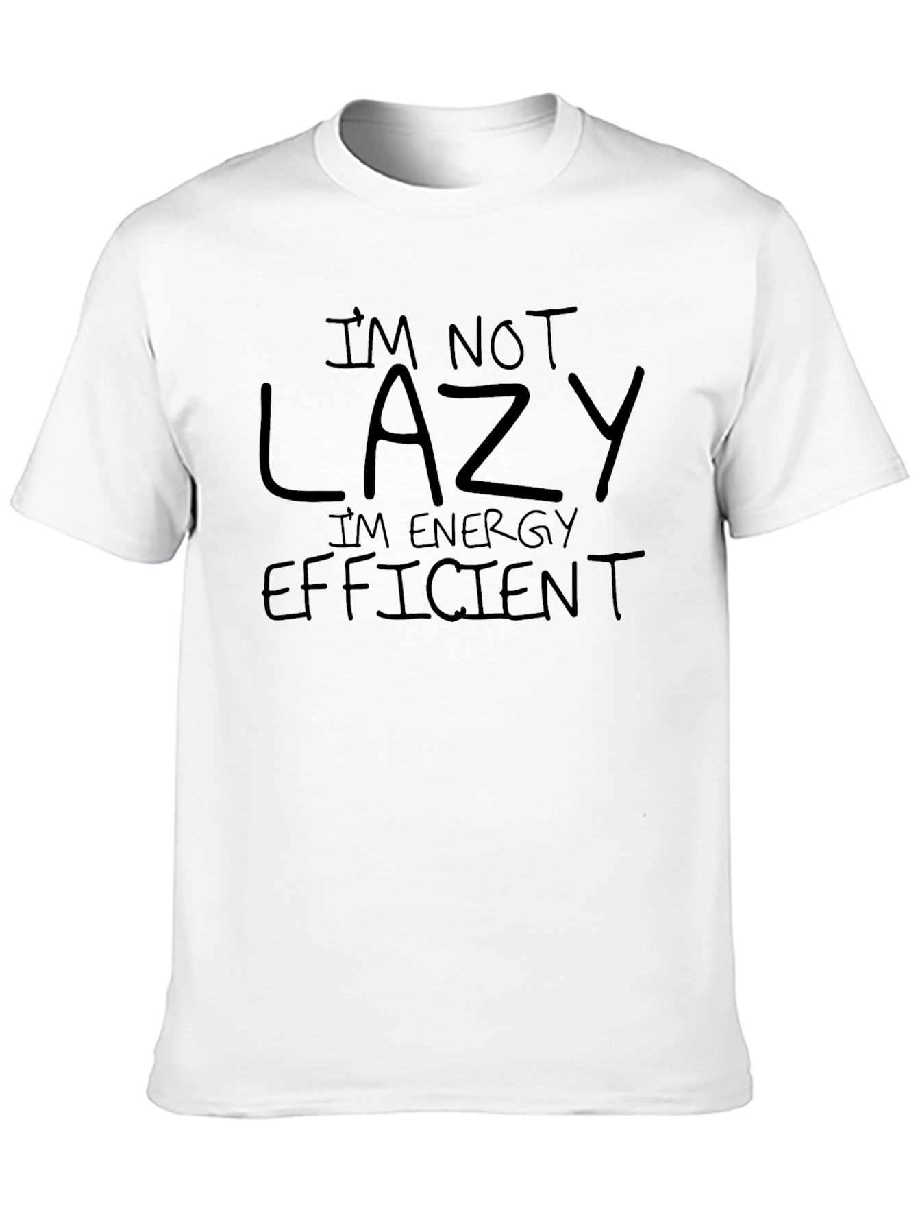 Black Funny Lazy Energy Efficient T-Shirt view 10