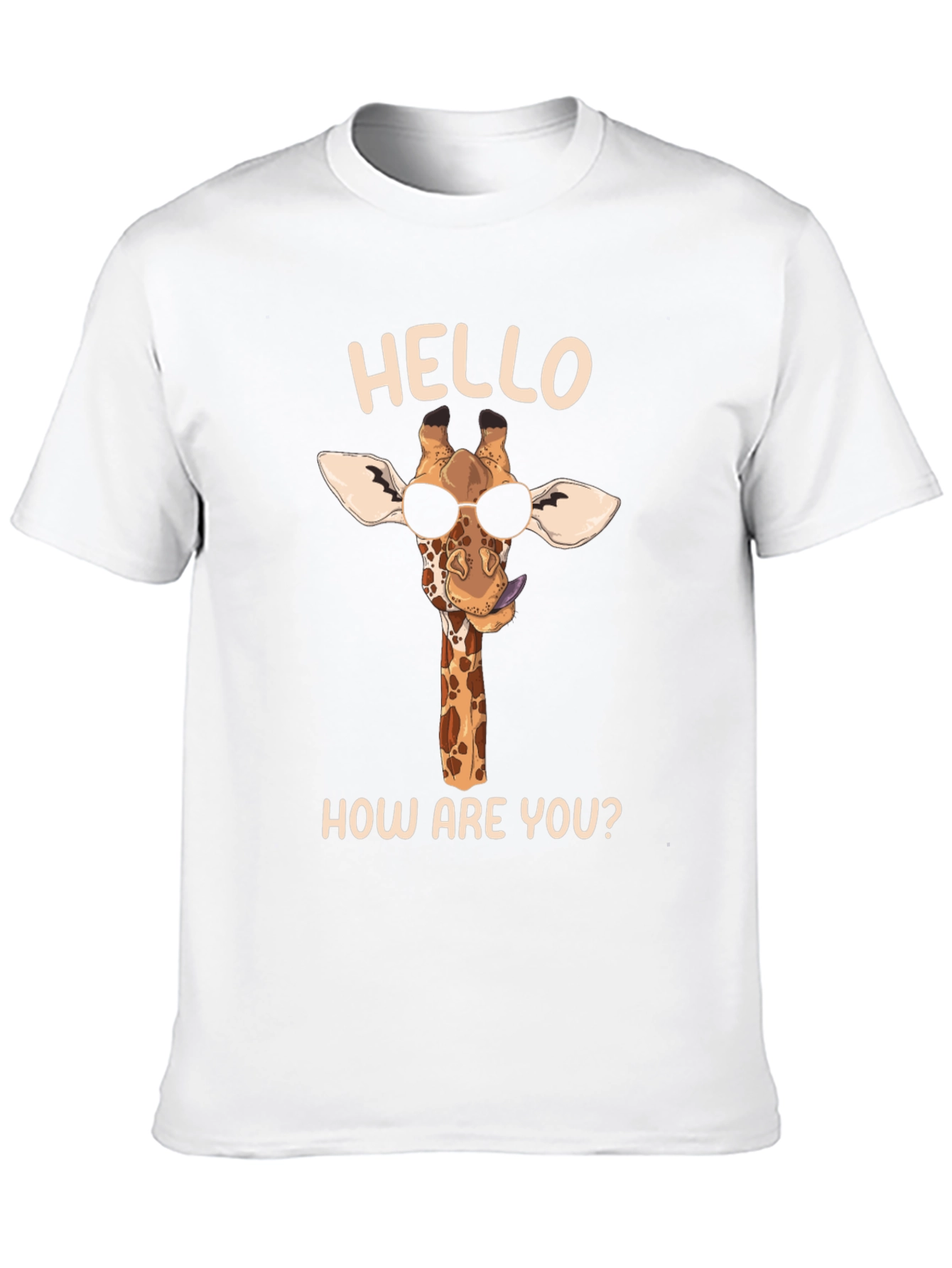 Black Cool Giraffe Tee: Hello, How Are You? Black Shirt view 10