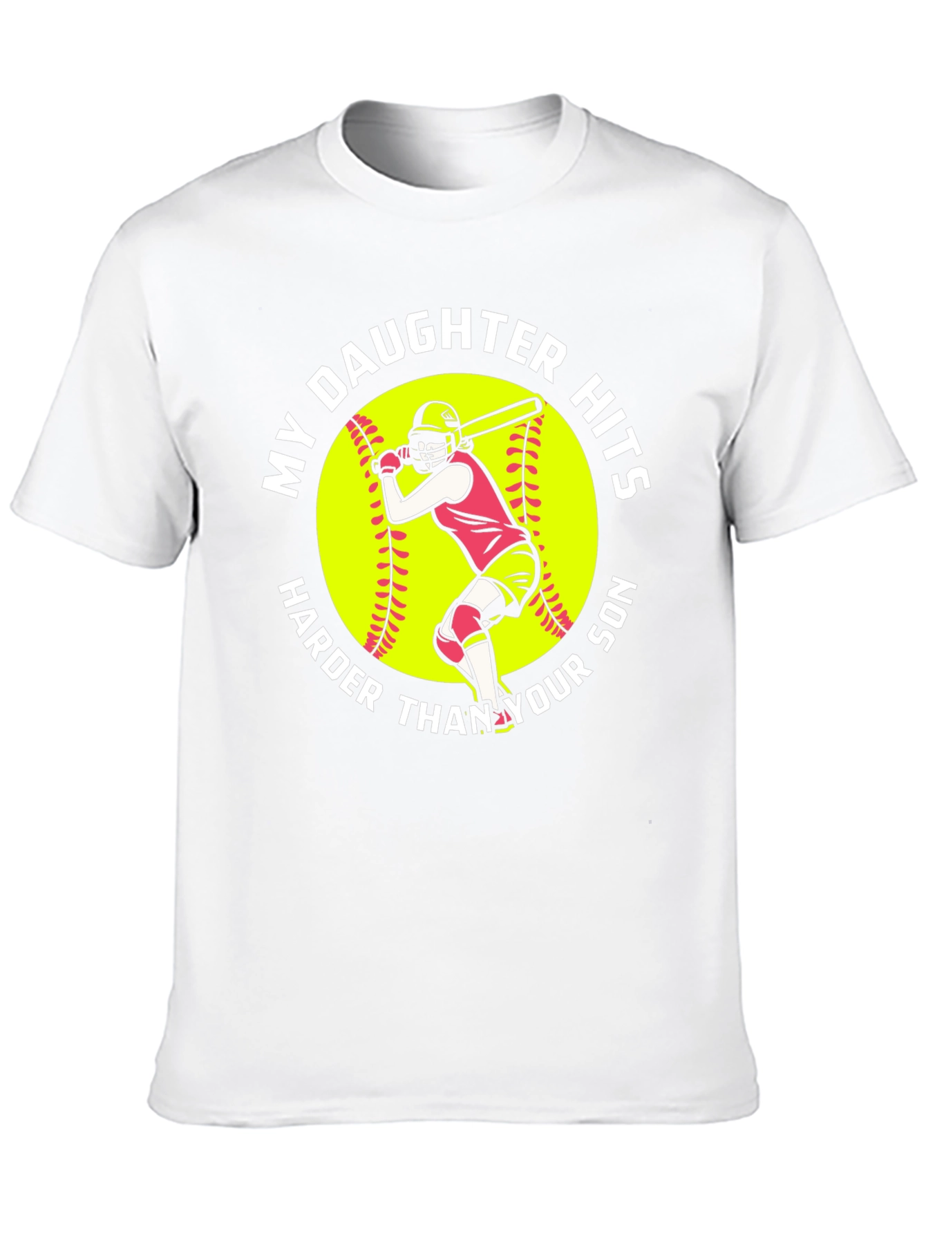 Black My Daughter Hits Harder Funny Softball Graphic Tee view 10