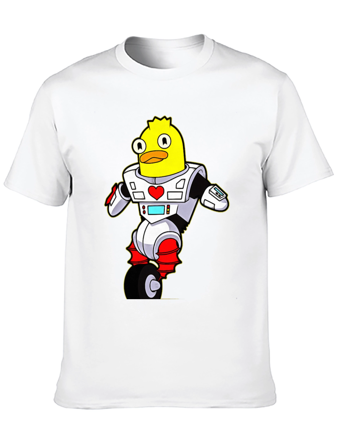 Black Robot Duck T-Shirt - Sci-Fi Cartoon Tee view 10