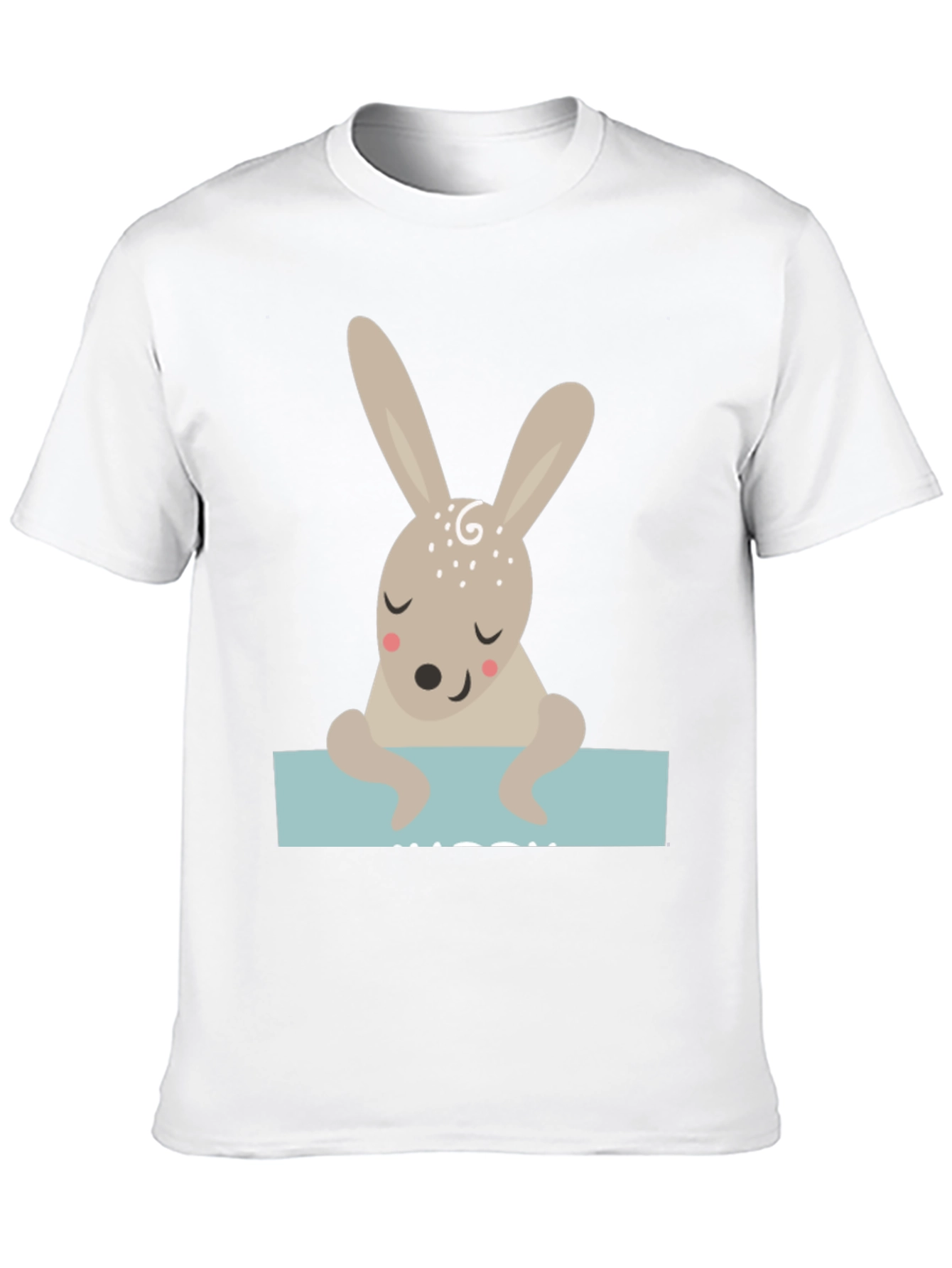 Black Cute Bunny Graphic Tee - Unisex Black T-Shirt view 10
