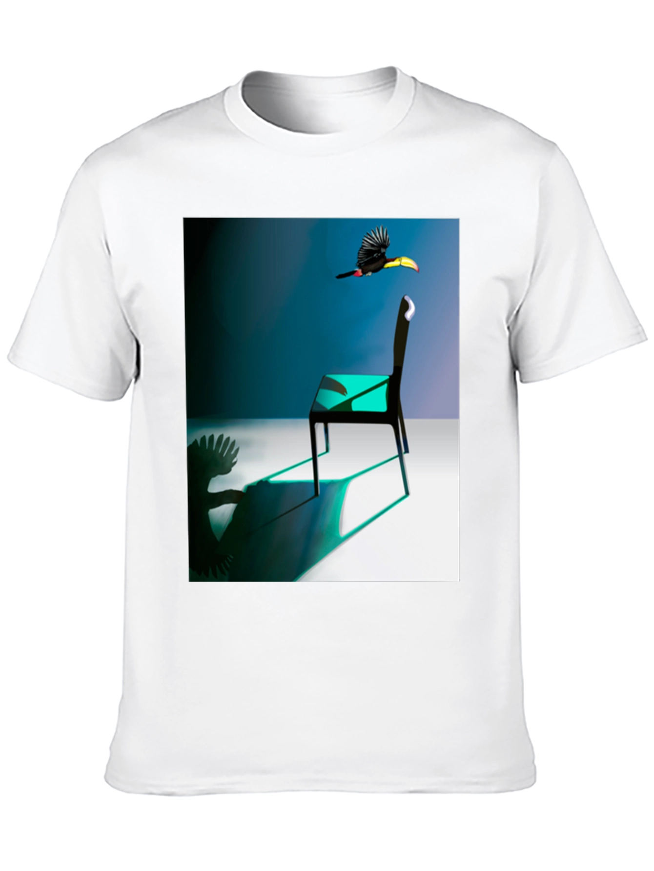 Black Abstract Toucan Chair T-Shirt view 10