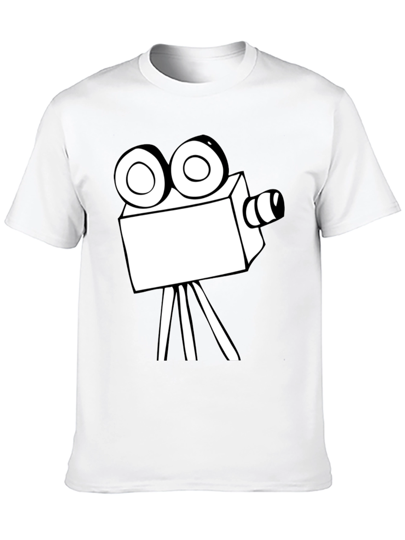 Black Retro Movie Camera Graphic T-Shirt view 10