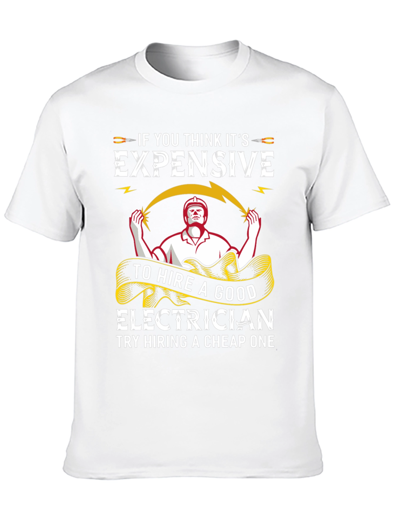 Black Electrician Humor T-Shirt - Good vs Cheap Service view 10