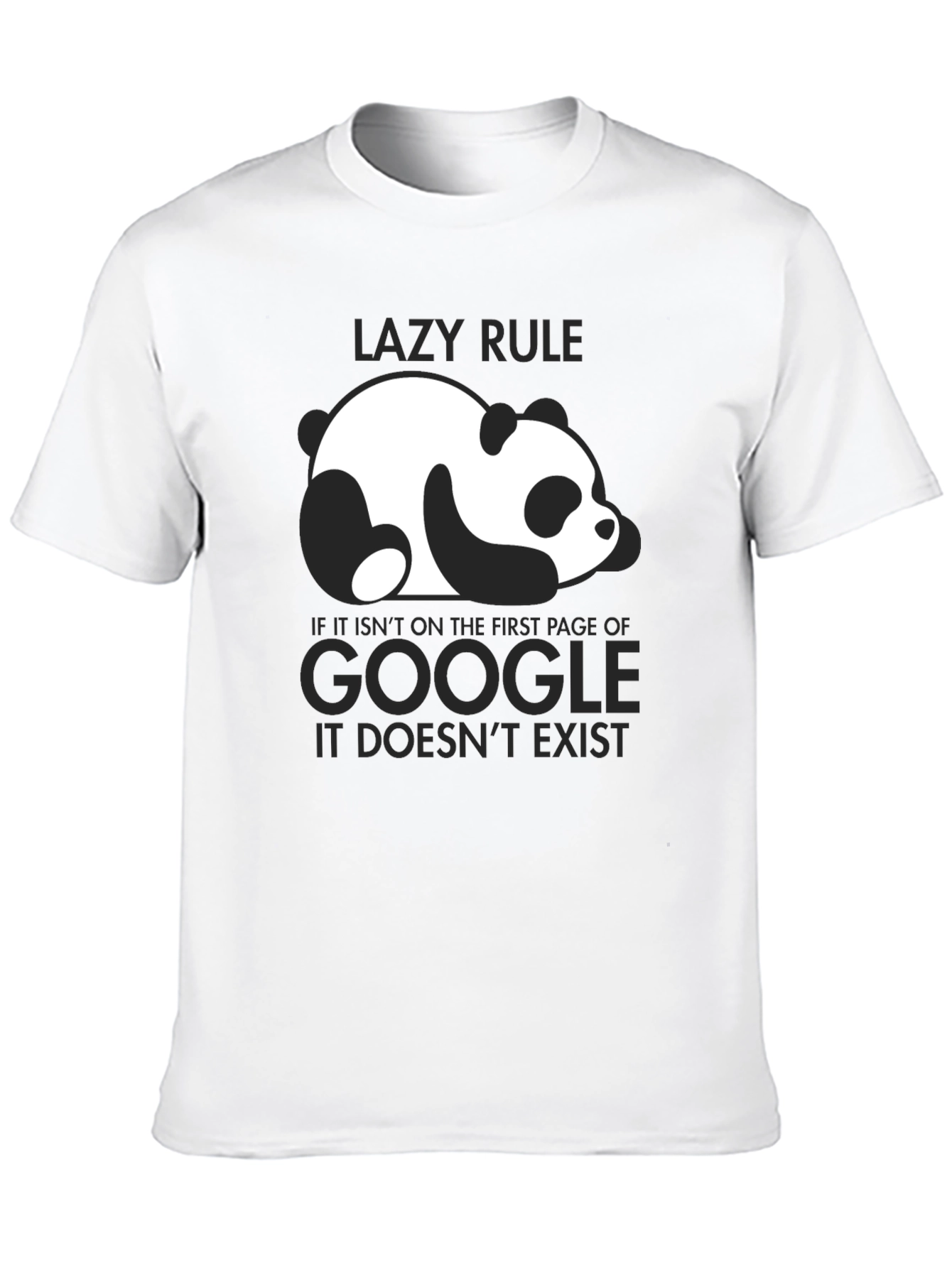 Black Lazy Rule Panda Google T-Shirt view 10