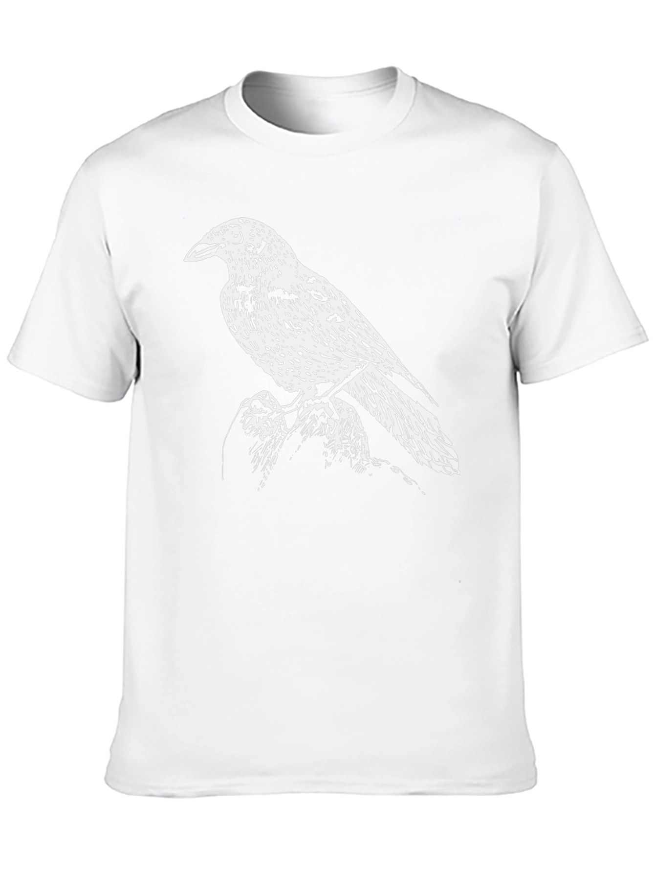 Black Raven Print Black T-Shirt view 10