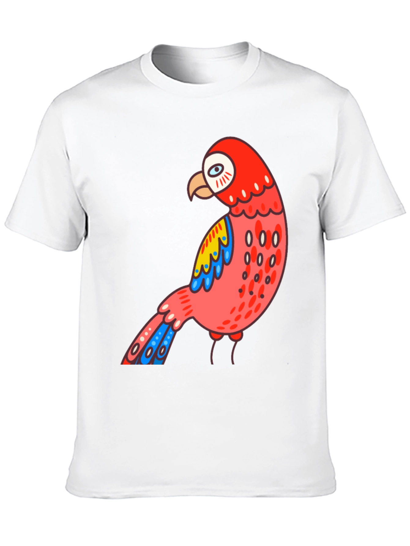 Black Men's Black T-shirt with Parrot Graphic view 10