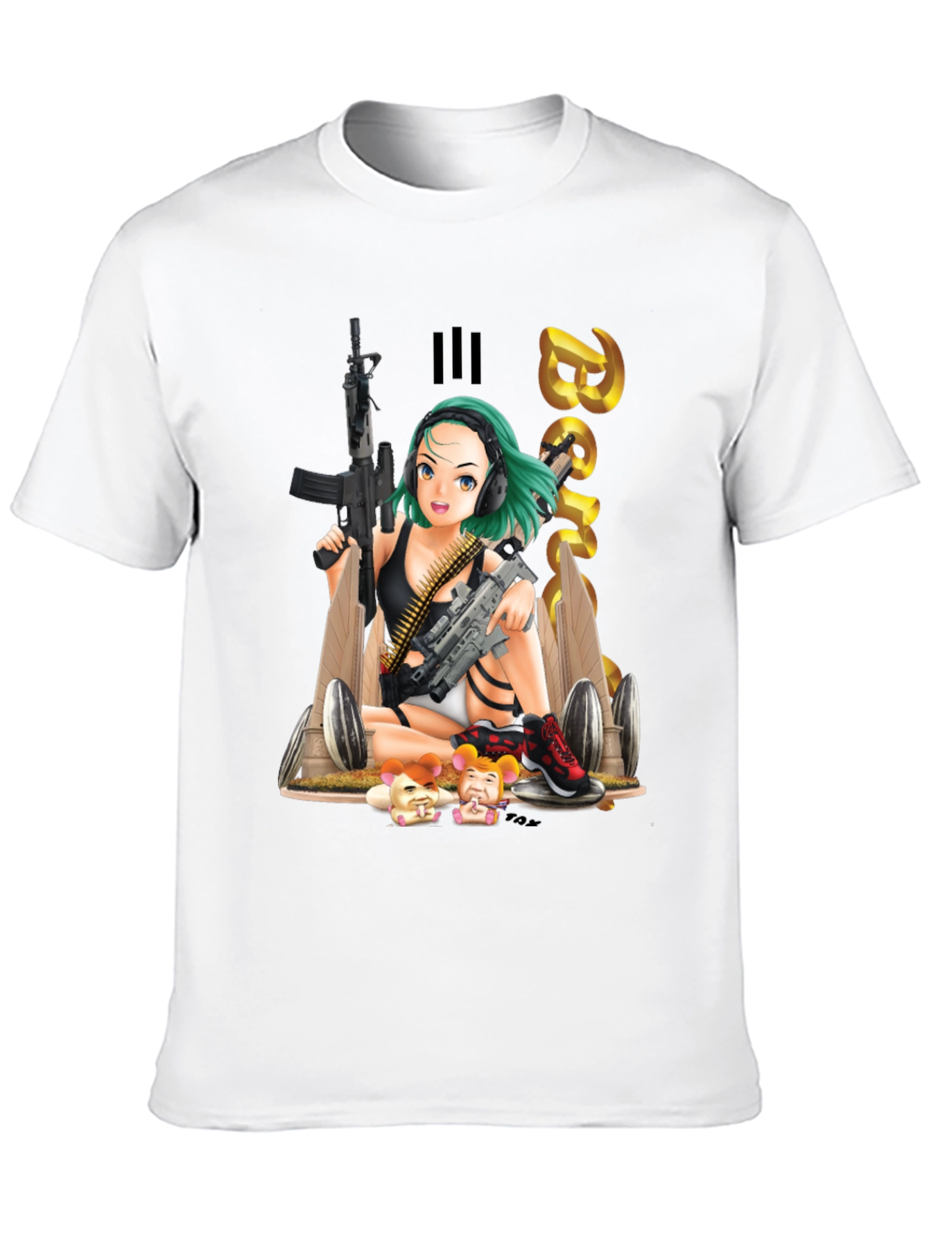 Black Anime Girl Graphic T-Shirt view 10