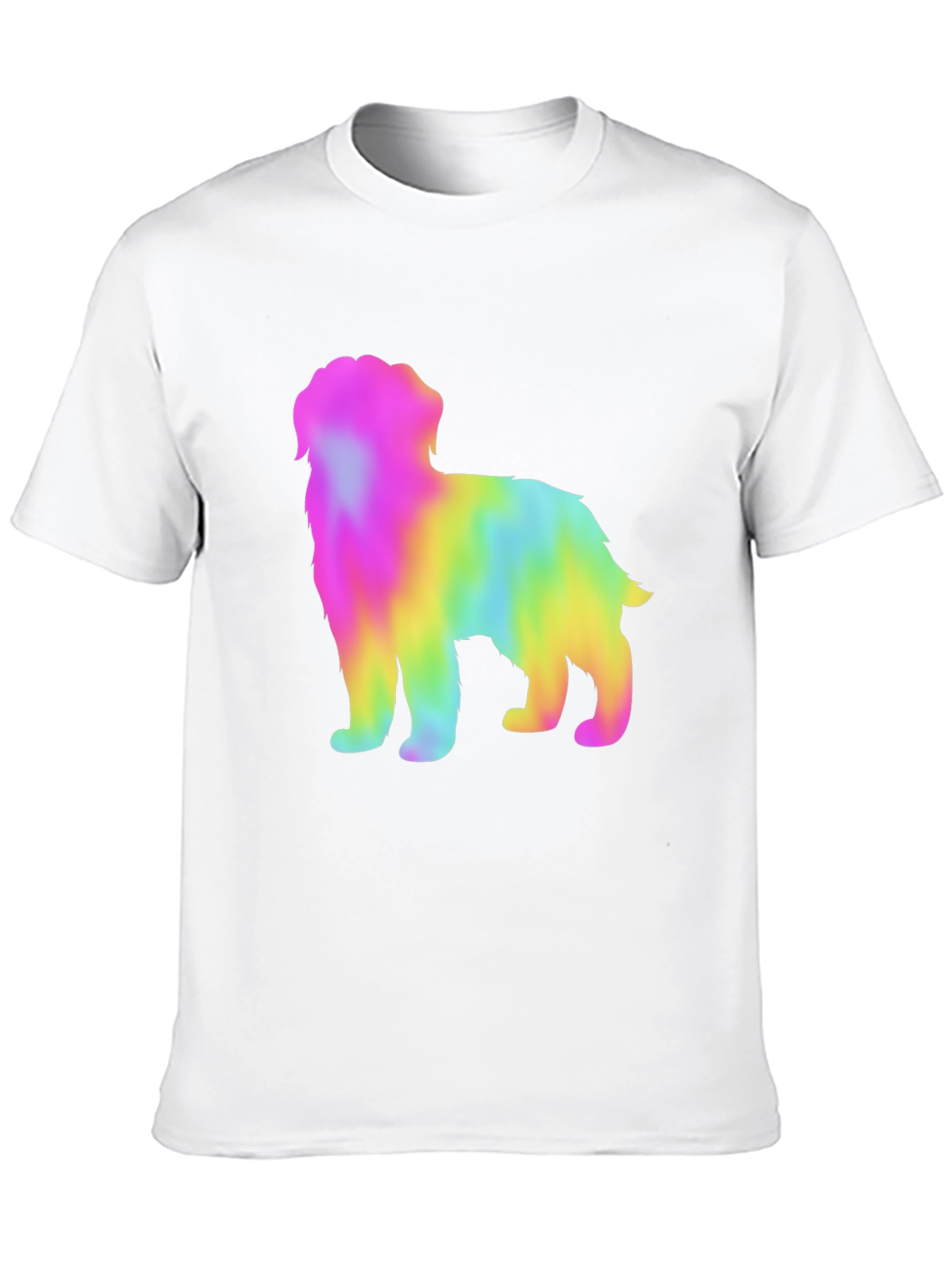 Black Rainbow Dog Graphic Tee - Unisex Black T-Shirt view 10