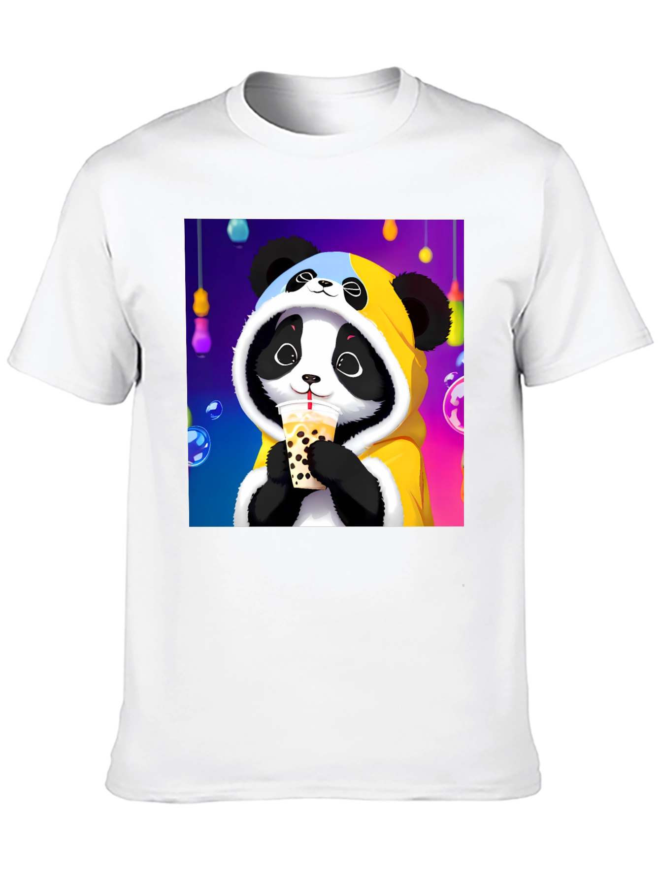 Black Cute Panda Boba Tea Graphic Tee view 10