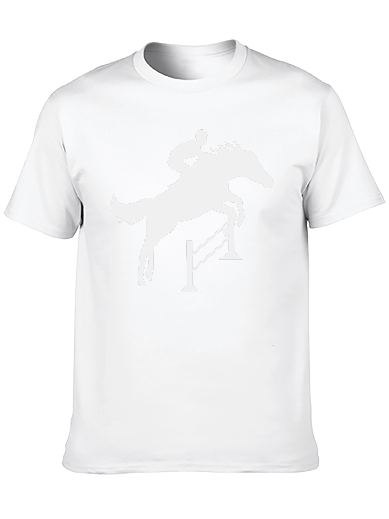 Black Equestrian Horse Jumping Silhouette Black T-Shirt view 10