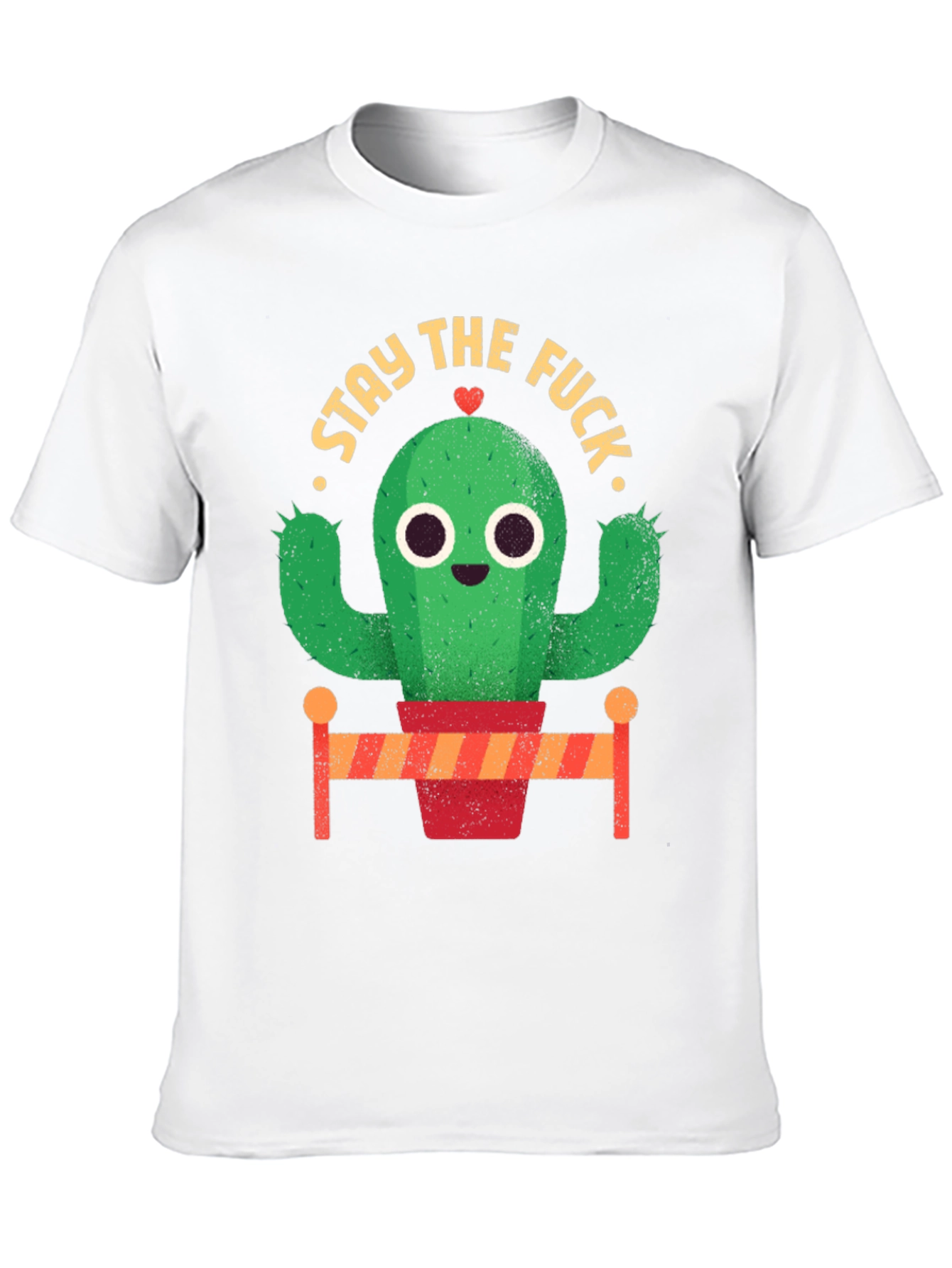 Black Stay The Fuck Cactus Novelty T-Shirt view 10