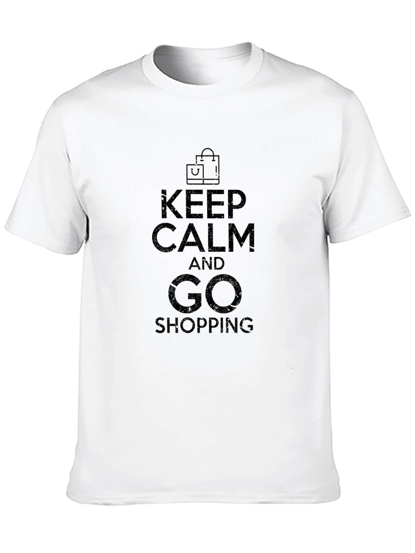 Black Keep Calm and Go Shopping Black T-Shirt view 10
