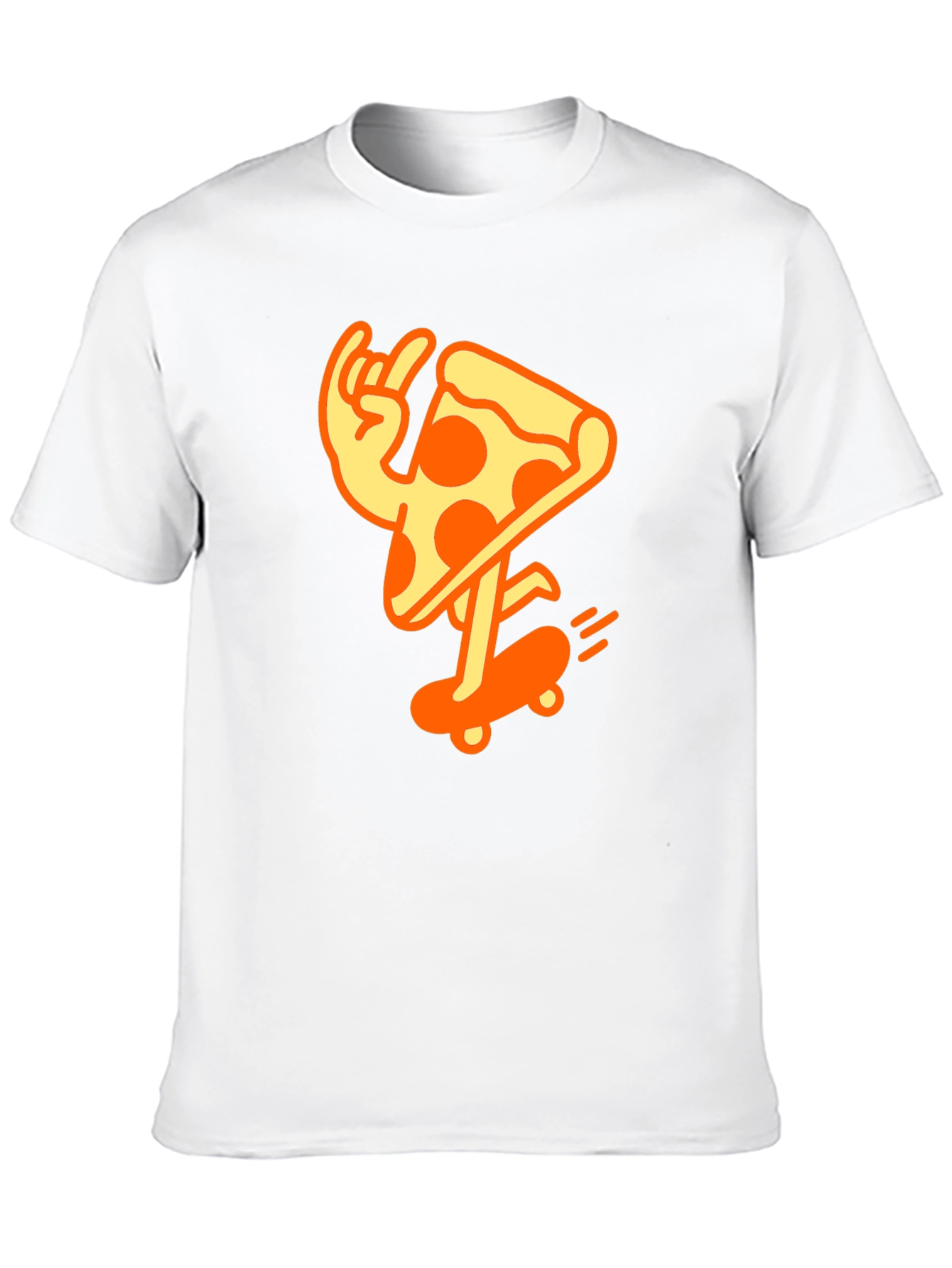 Black Cool Pizza Skater Graphic T-Shirt - Black Cotton Tee view 10