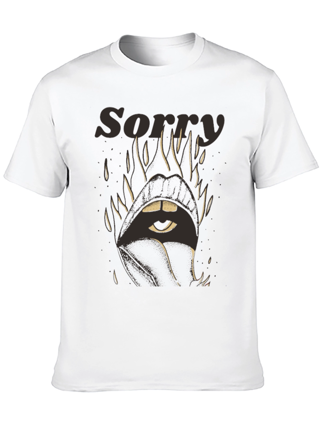Black Sorry Eye Mouth Graphic Tee view 10