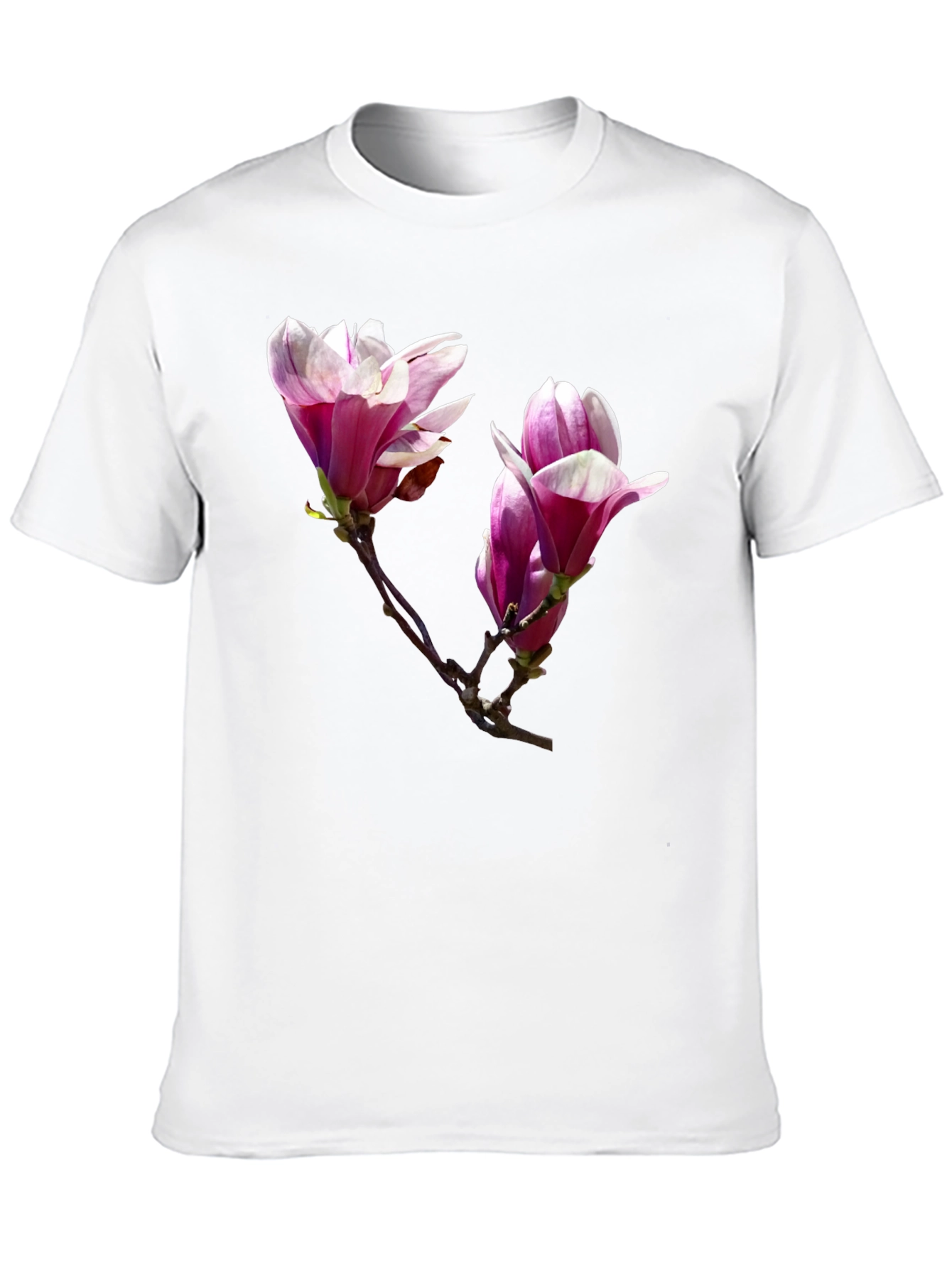 Black Floral Print Black T-Shirt - Botanical Design view 10
