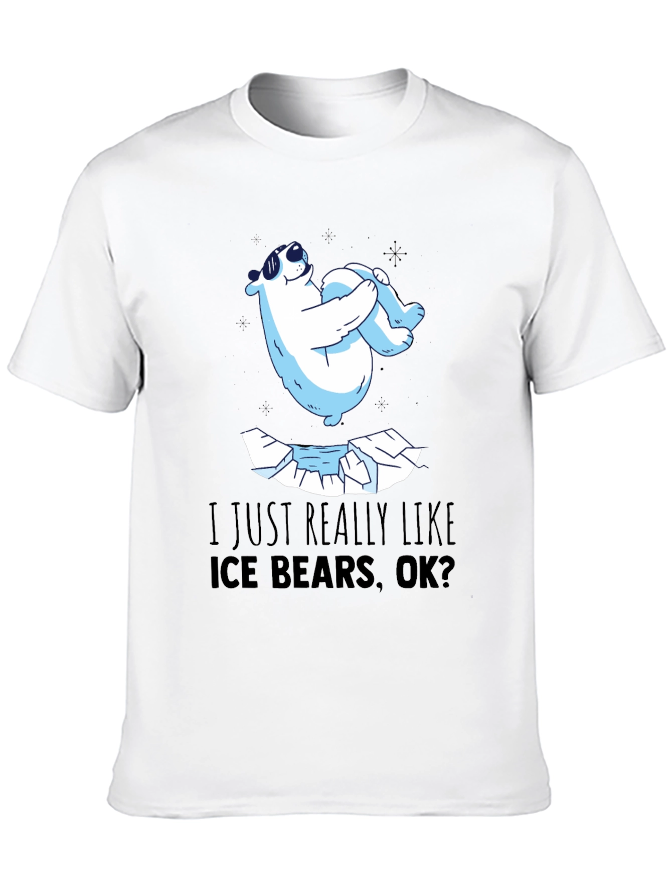 Black Cool Polar Bear T-Shirt - I Just Really Like Ice Bears view 10