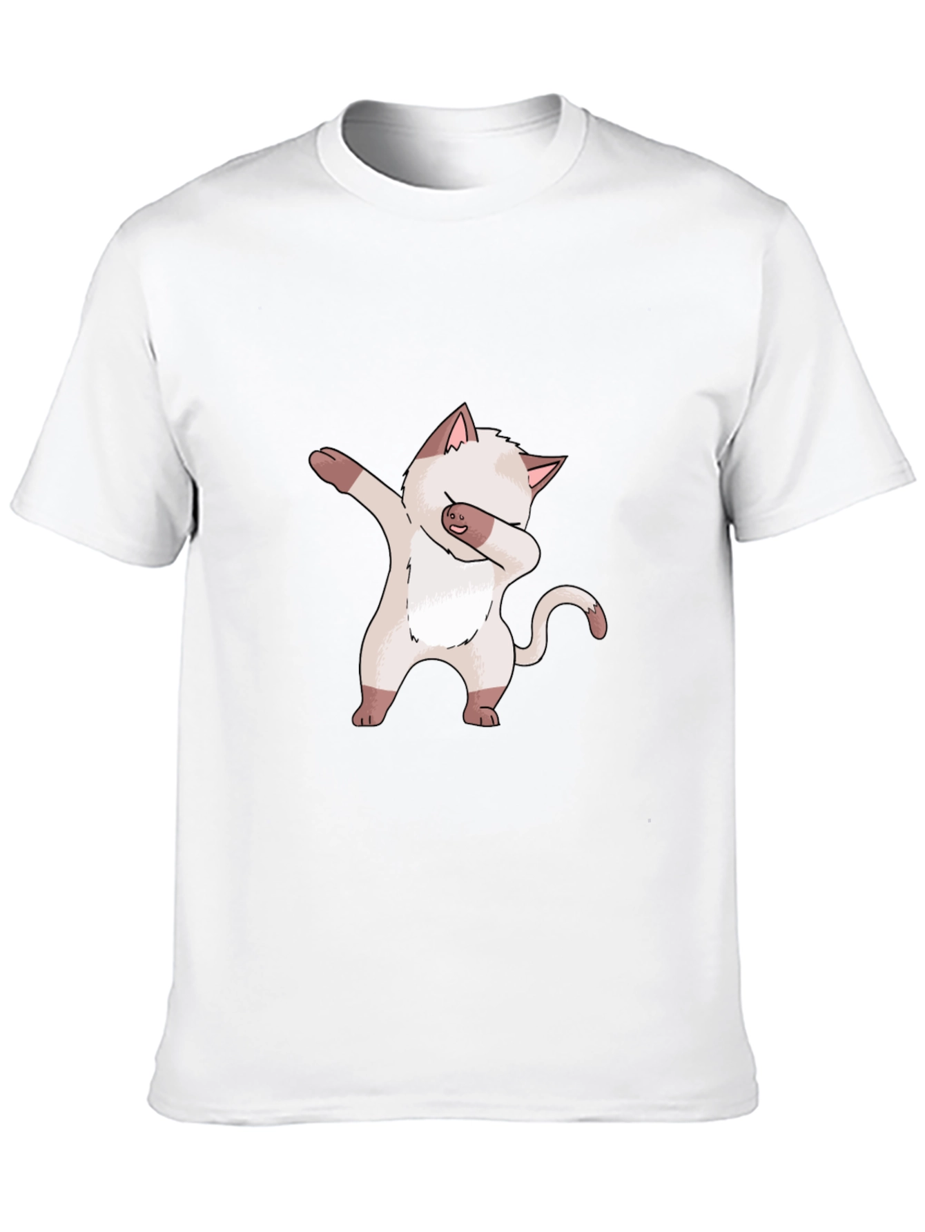 Black Dabbing Cat Graphic Tee - Black Cotton T-Shirt view 10