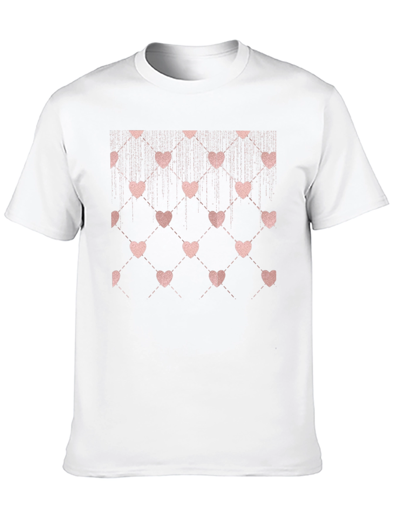 Black Heart Pattern Black T-Shirt view 10
