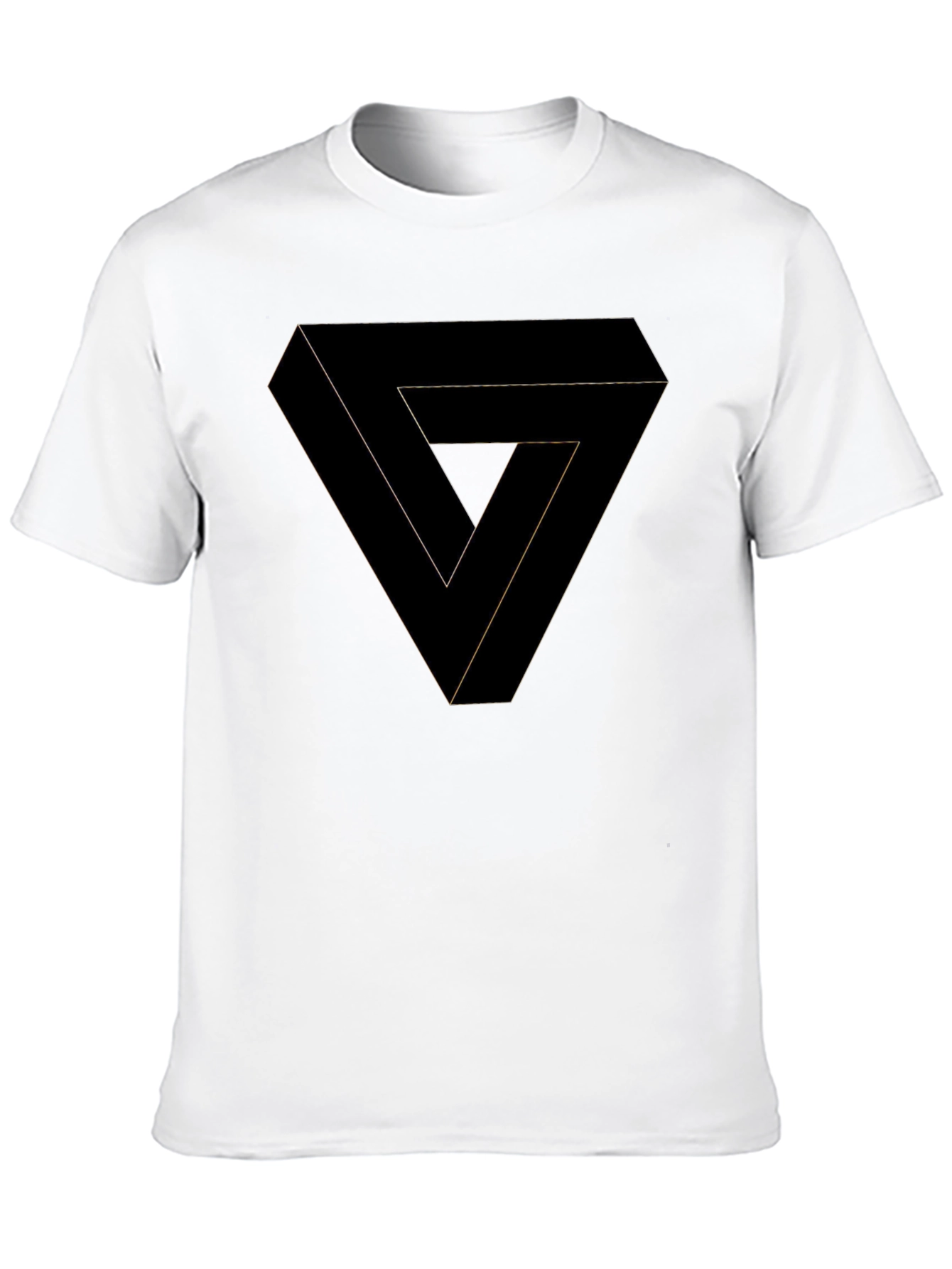 Black Optical Illusion Triangle Graphic Tee - Black Cotton Shirt view 10