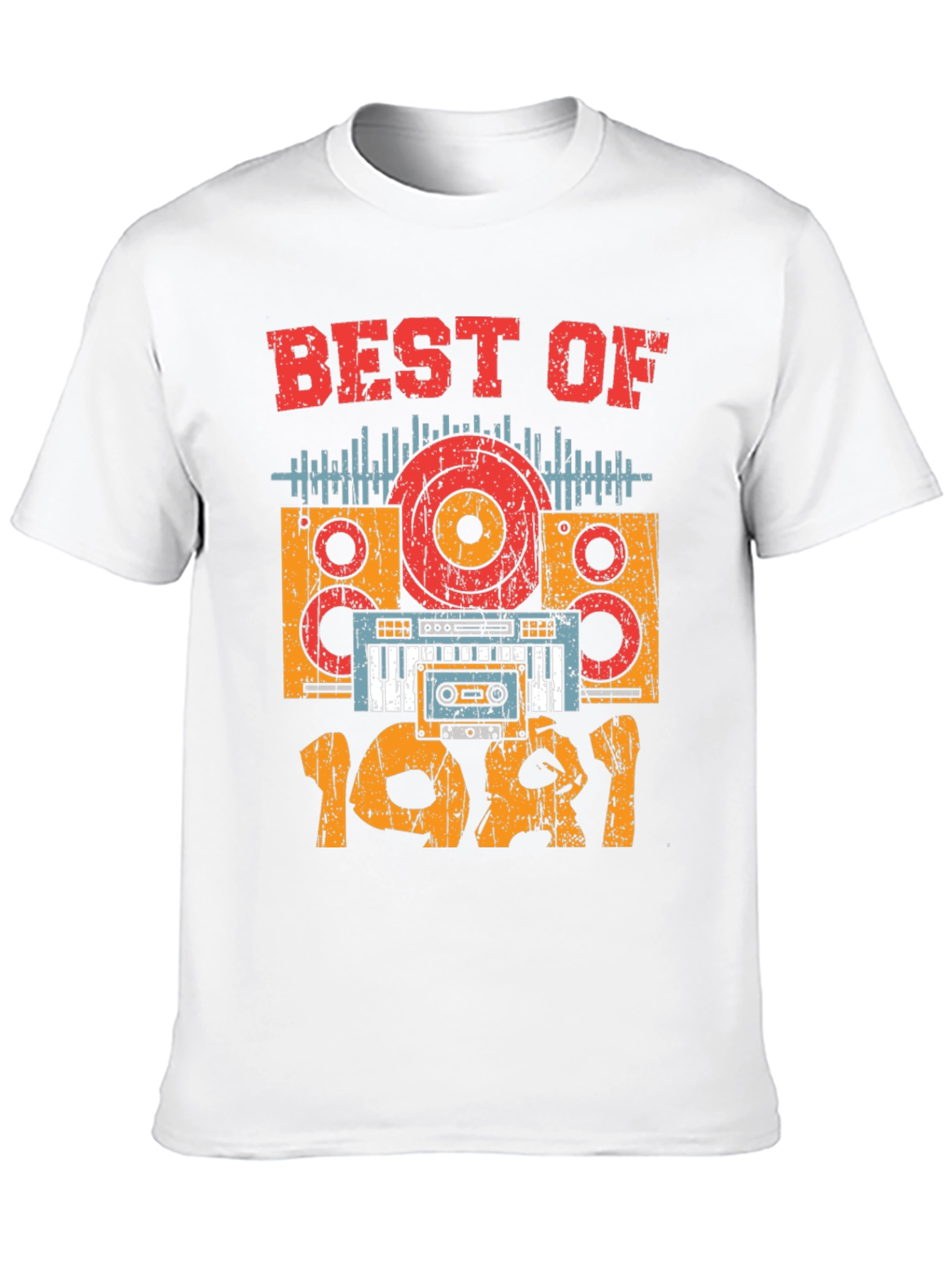 Black Best of 1981 Retro Music T-Shirt view 10