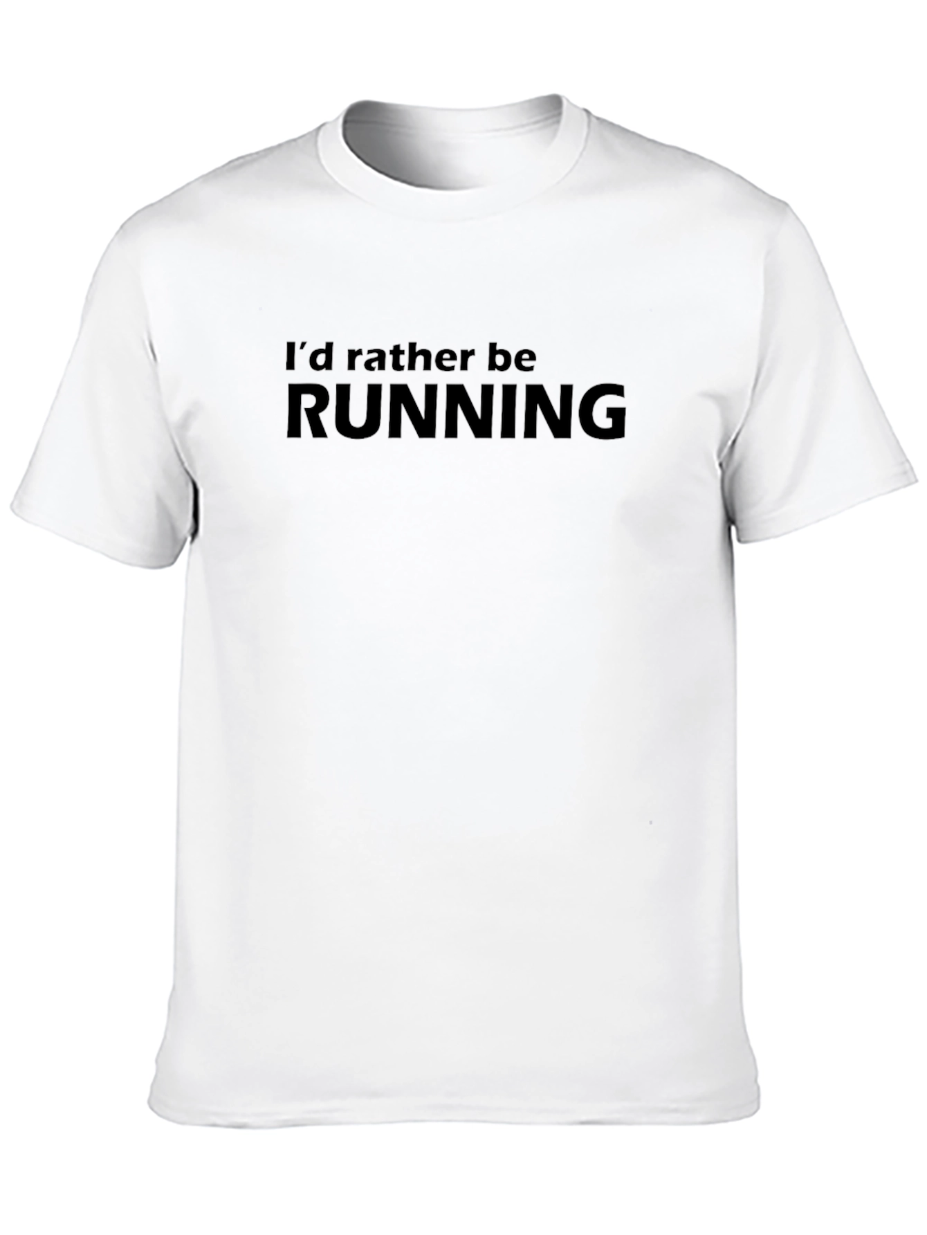 Black I'd Rather Be Running T-Shirt - Soft Cotton Comfort view 10