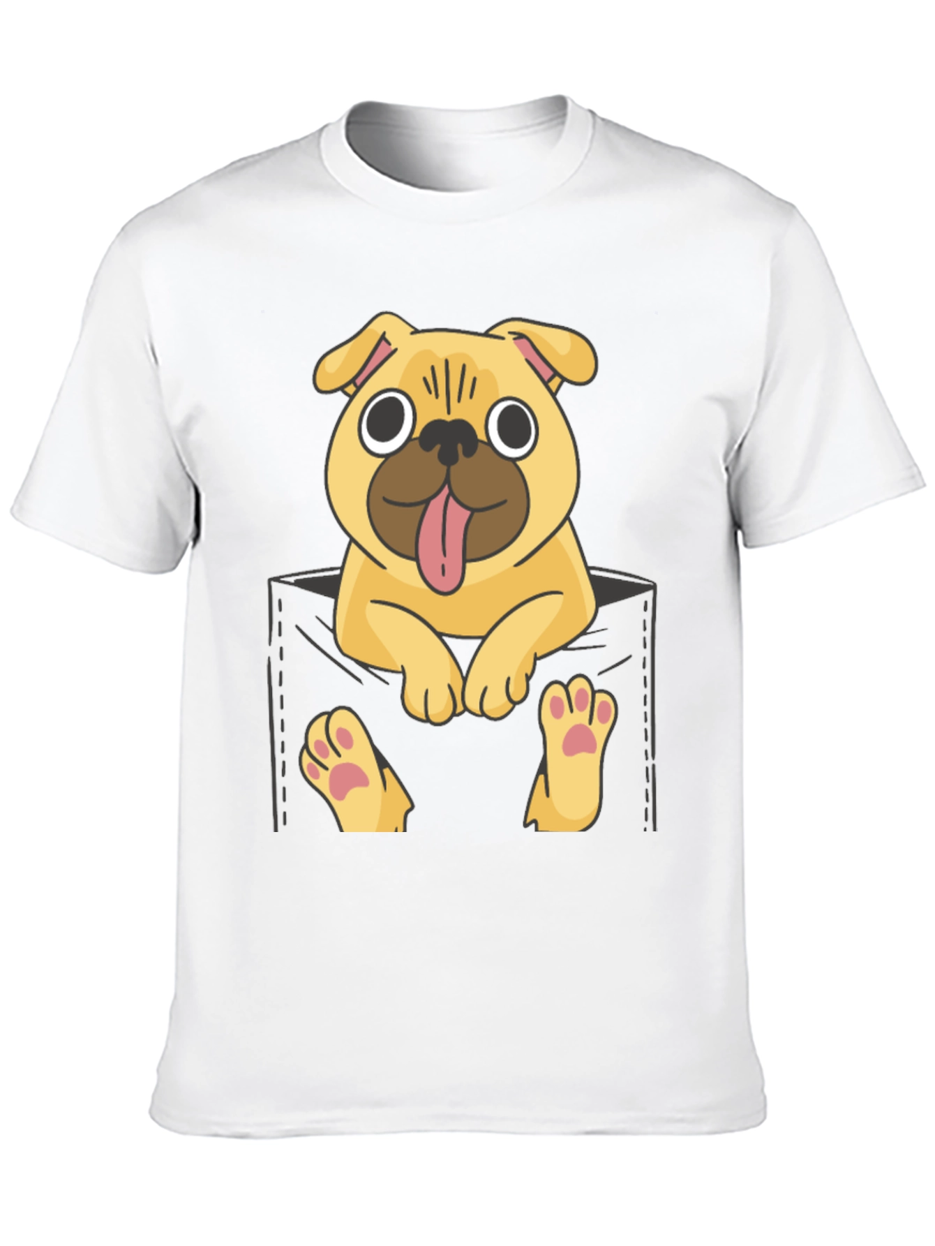 Black Pug in Pocket Graphic Tee - Fun & Casual view 10