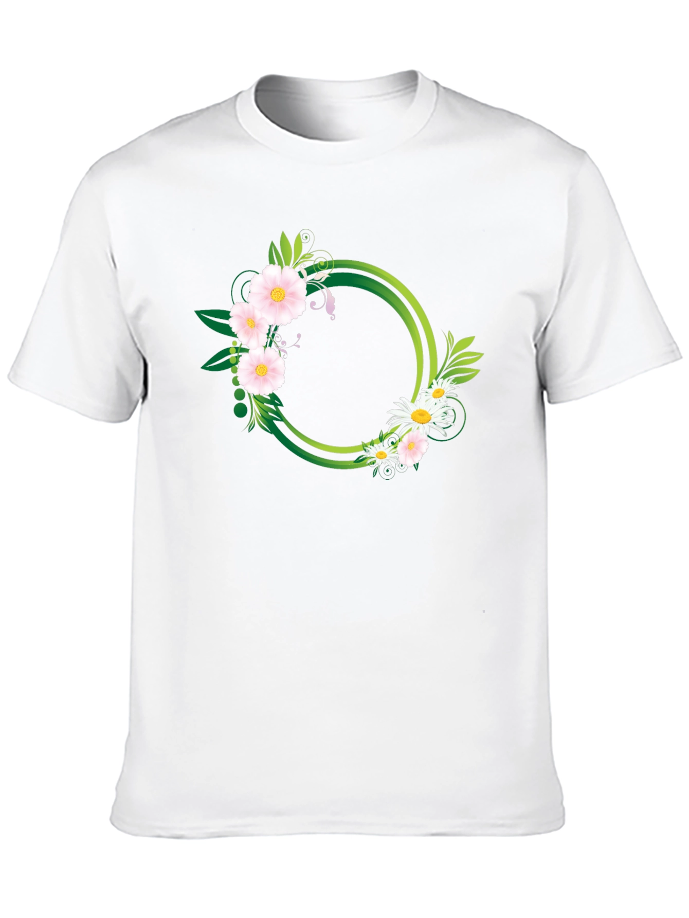 Black Floral Circle Graphic Black T-Shirt view 10