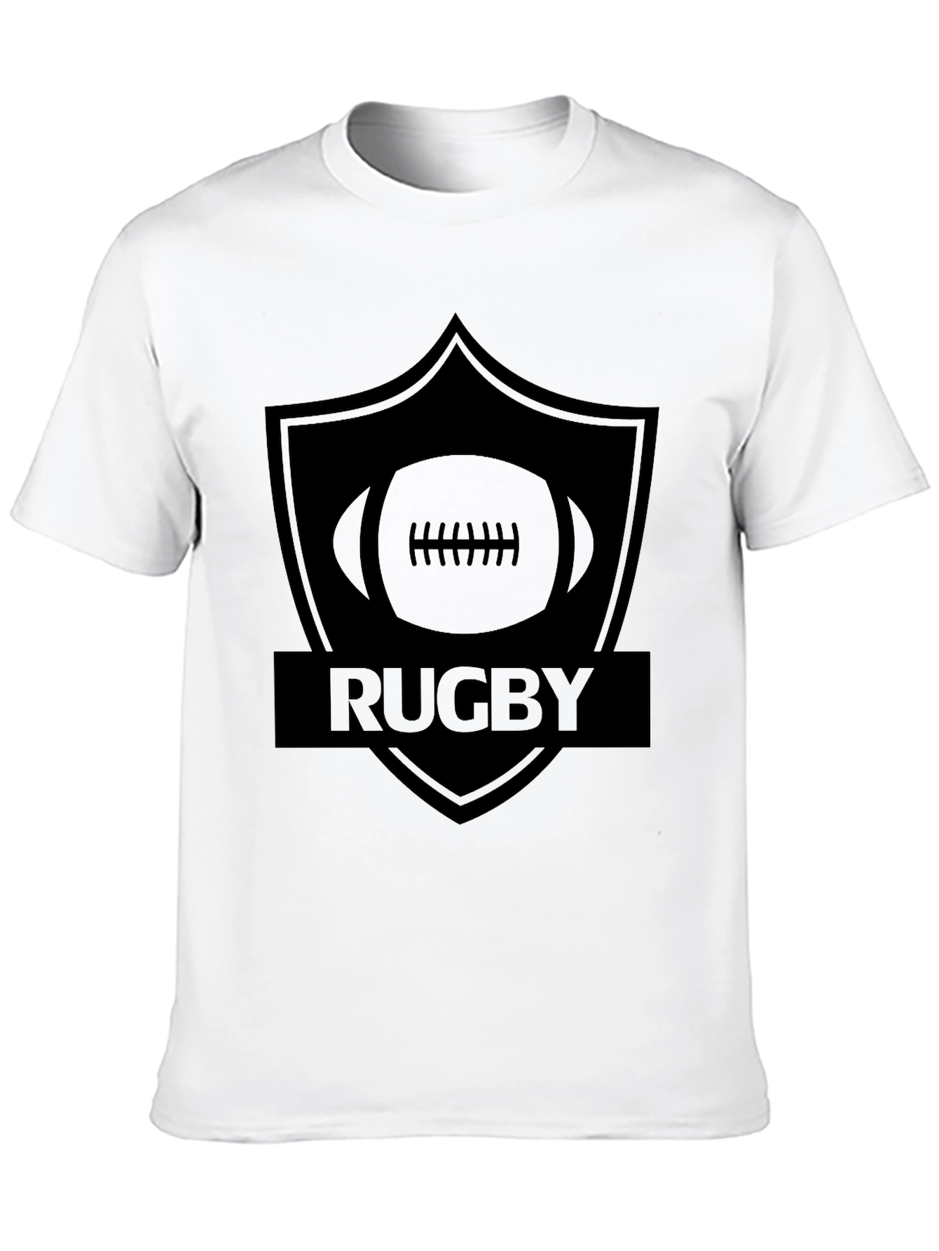 Black Rugby Shield Black Graphic T-Shirt view 10