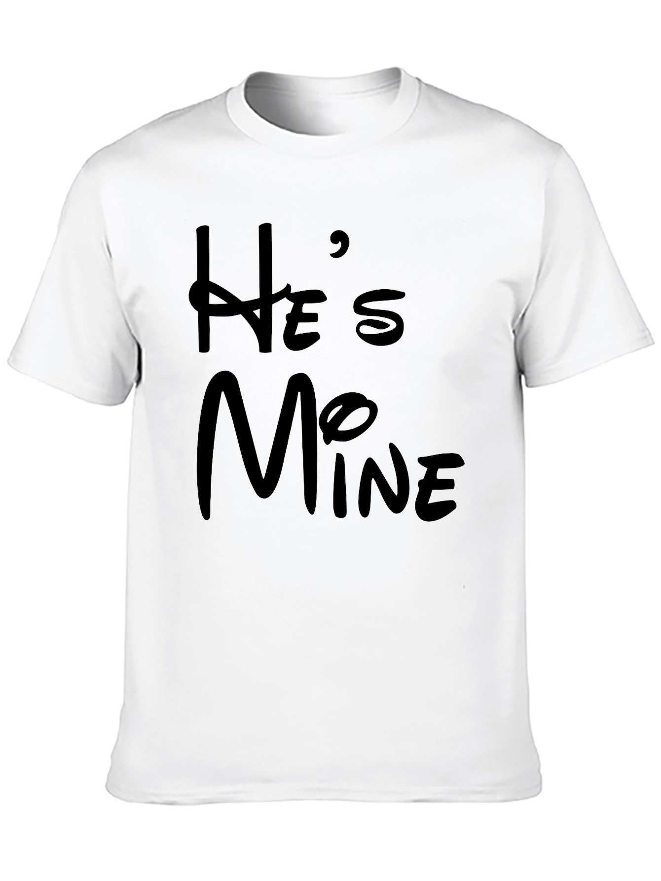 Black He's Mine Black Graphic Tee for Men view 10
