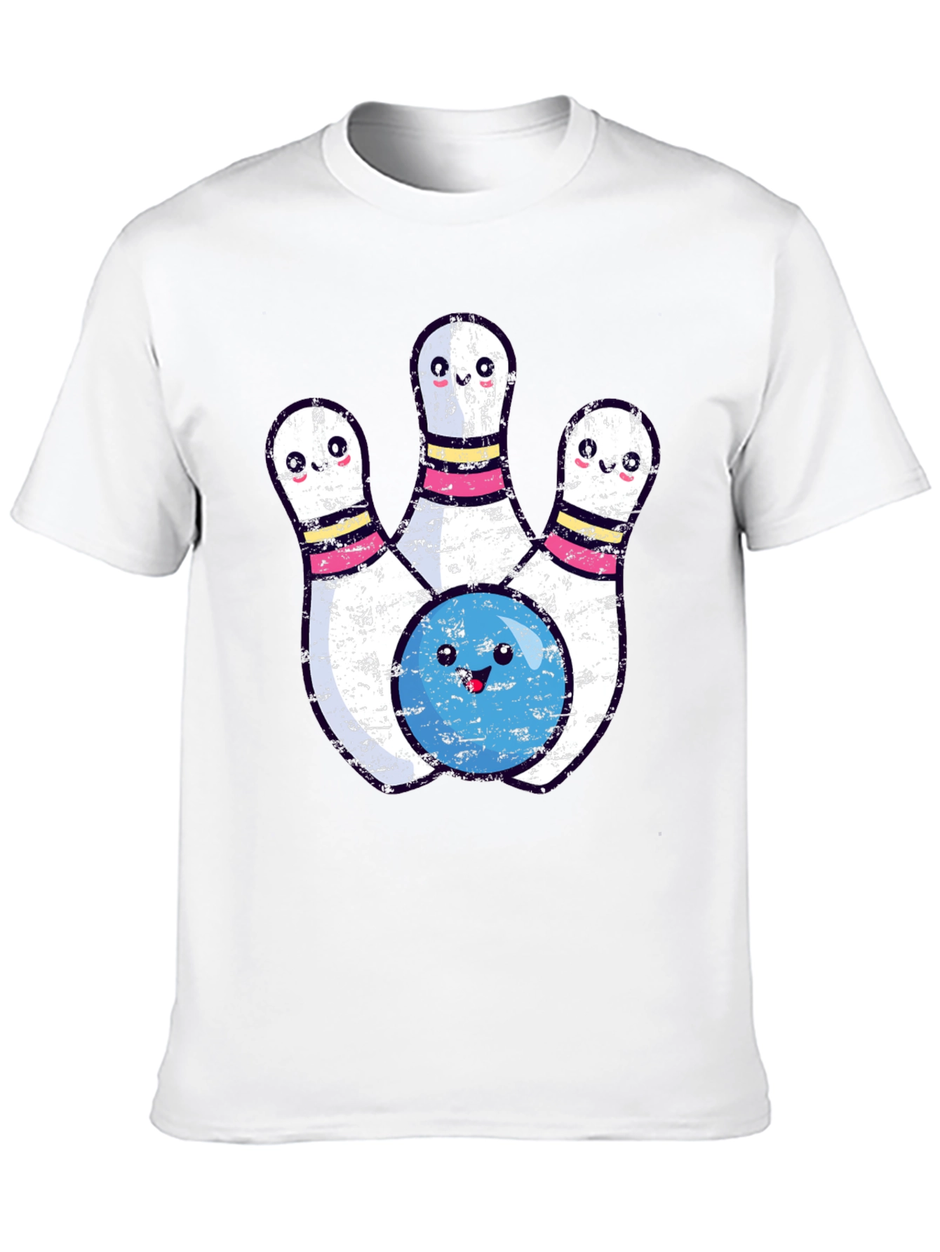 Black Cute Bowling Pins & Ball Graphic T-Shirt view 10